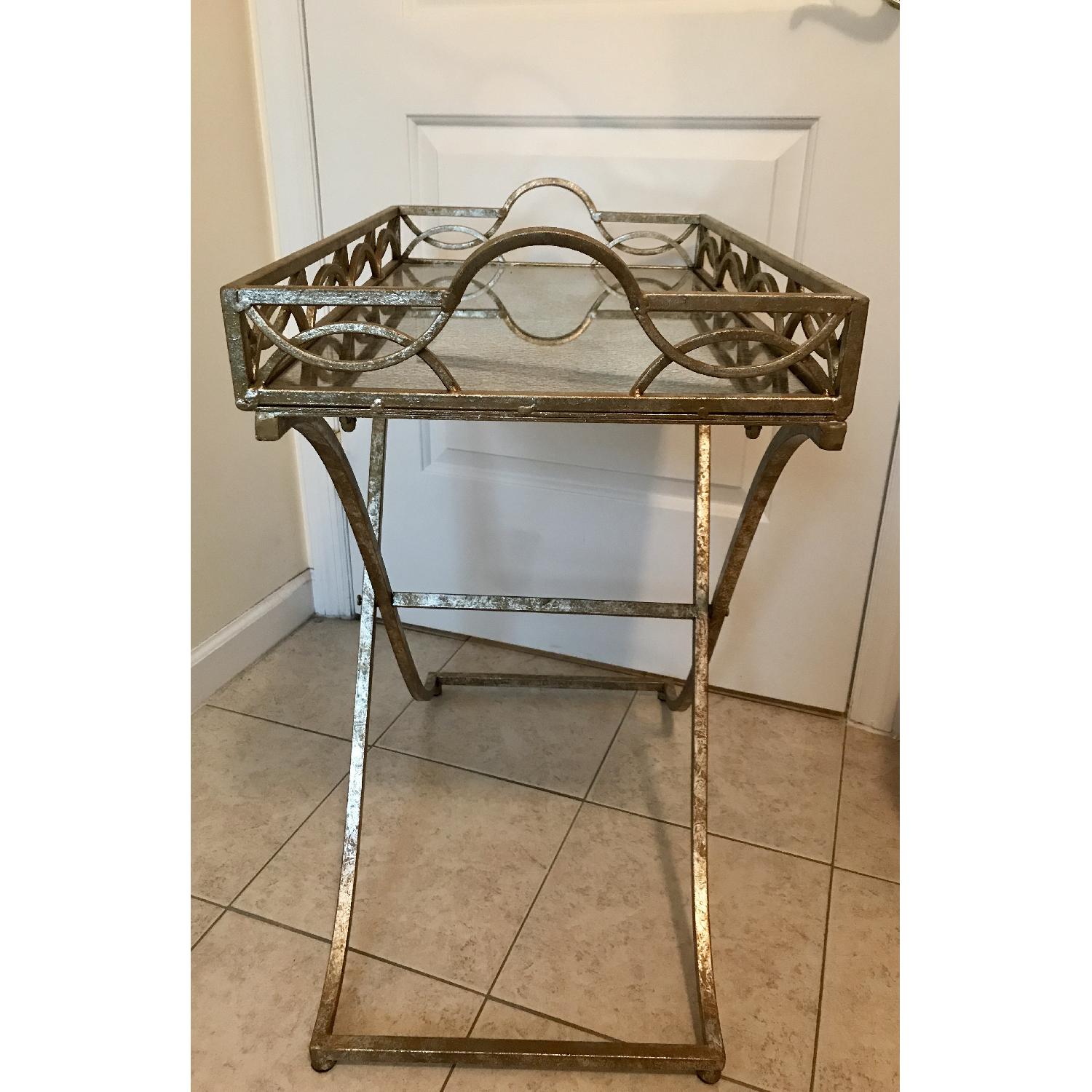 Metal & Mirrored Accent Table - image-3