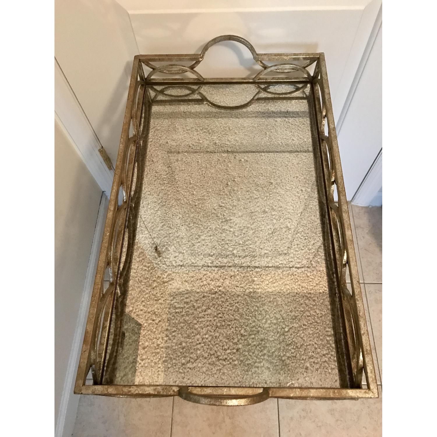 Metal & Mirrored Accent Table - image-4