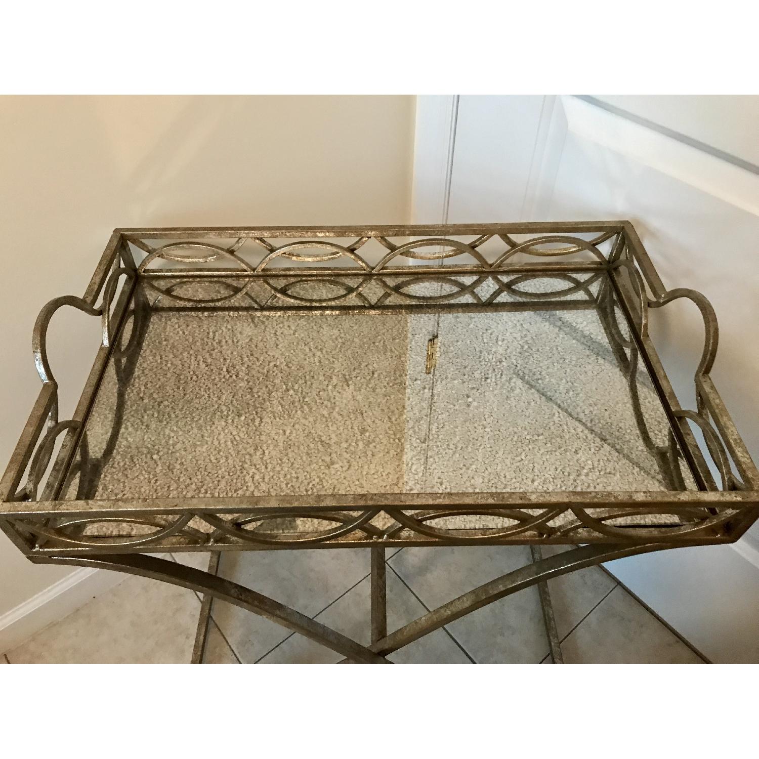 Metal & Mirrored Accent Table - image-5
