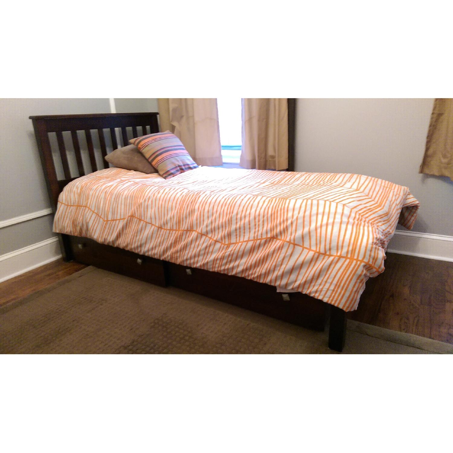 Twin Mission-Style Beds w/ Storage Drawers - image-1