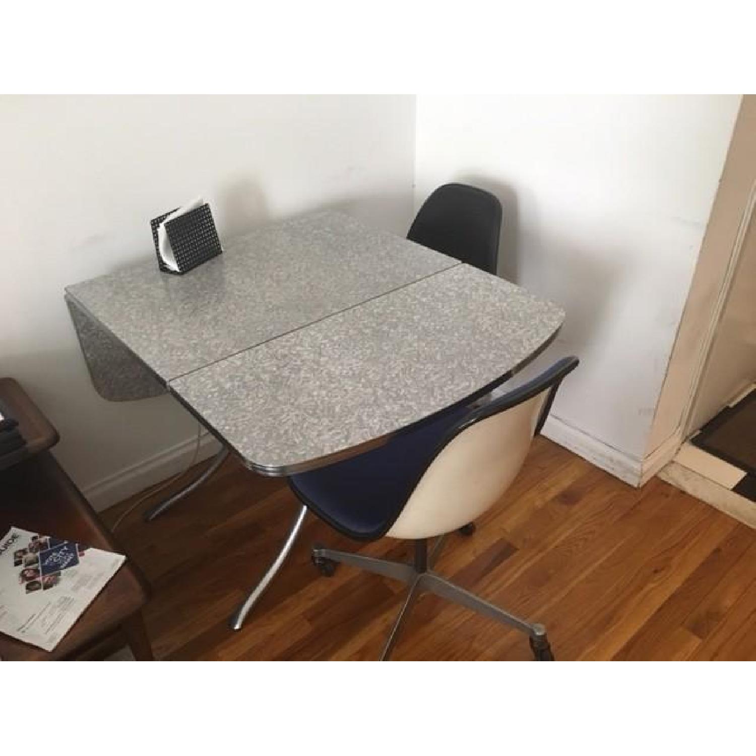 Daystrom Vintage Chrome & Formica Drop Leaf Dining Table - image-1