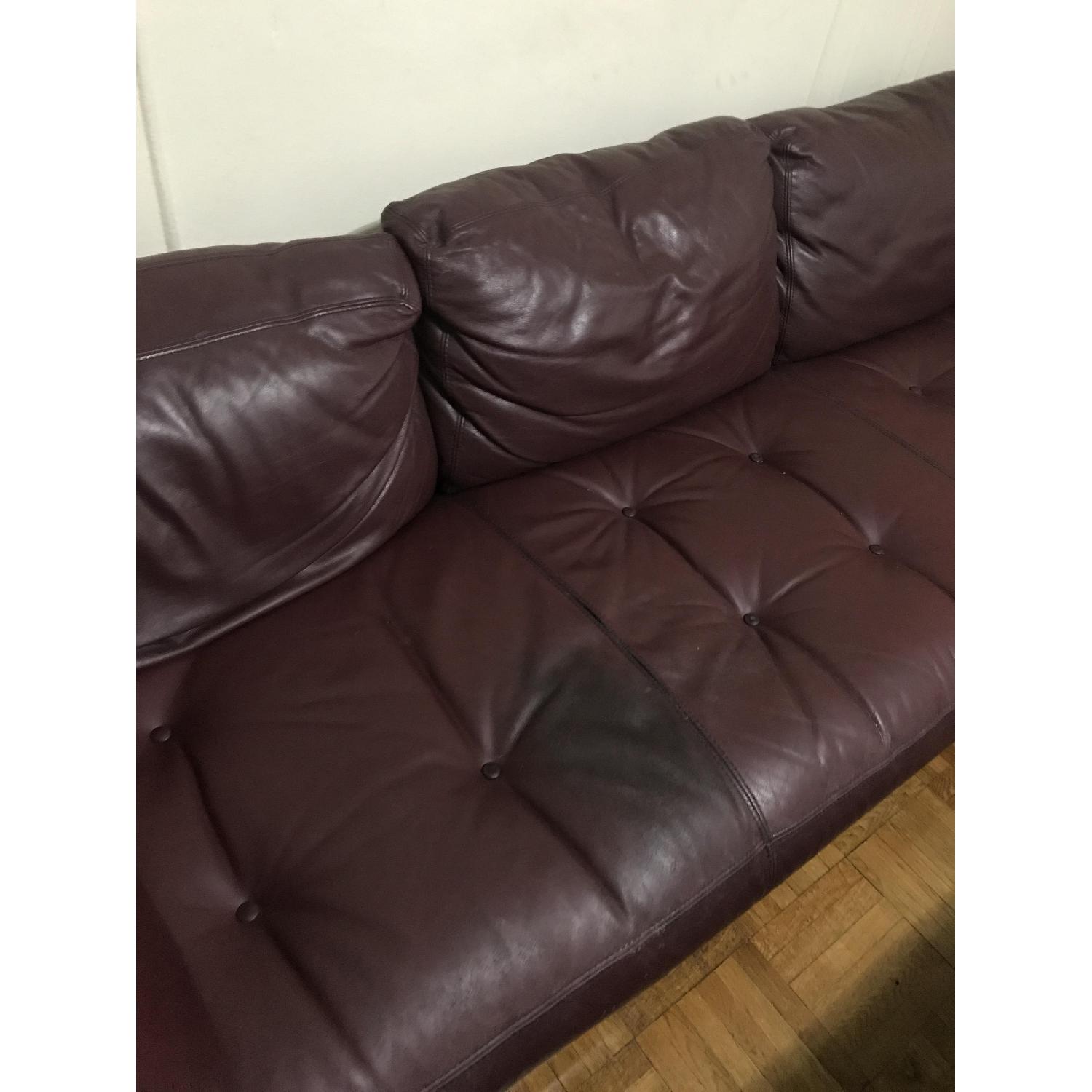 Leather & Wood Tufted Sectional Sofa - image-4
