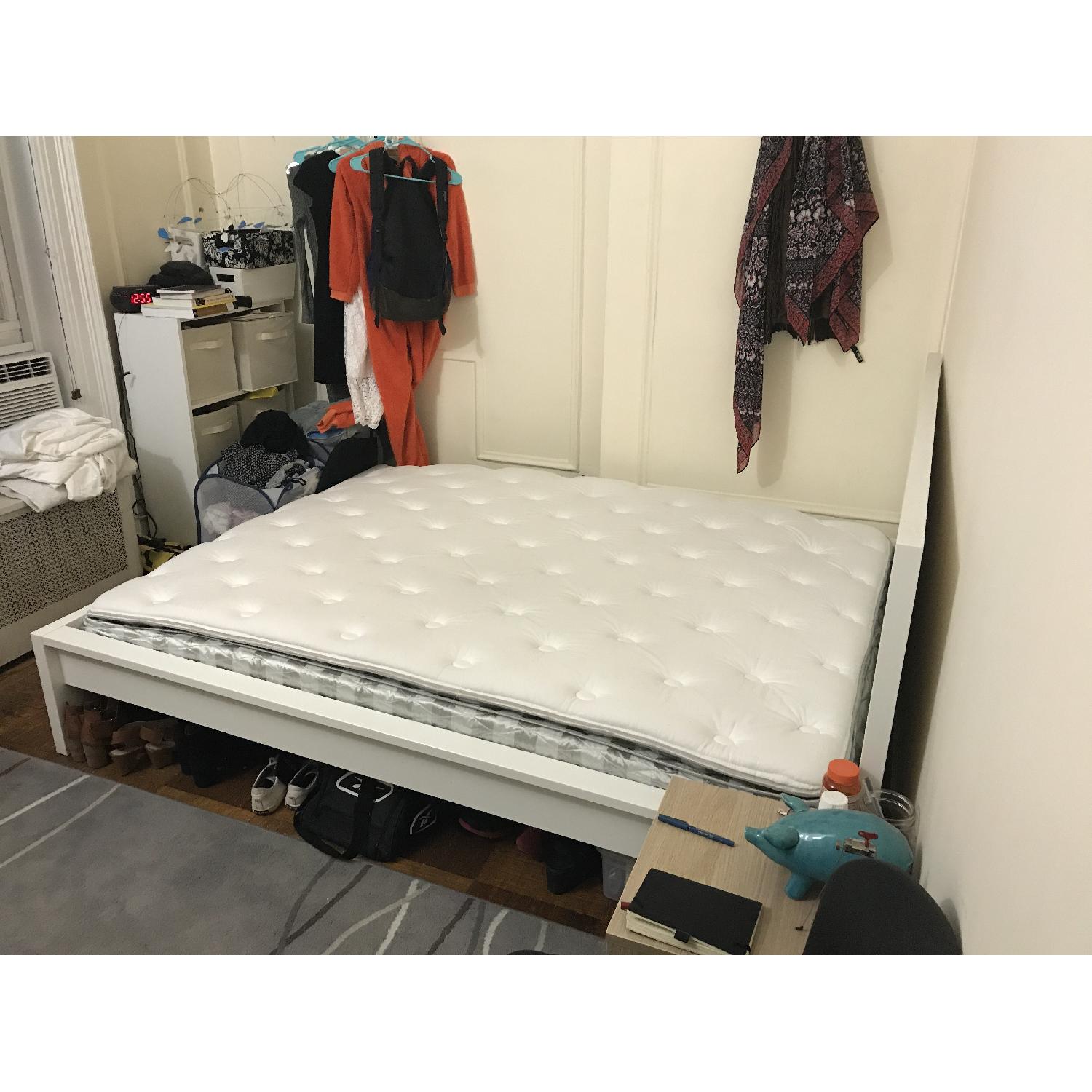 Ikea Malm White Queen Bed Frame w/ Slatted Base - image-3
