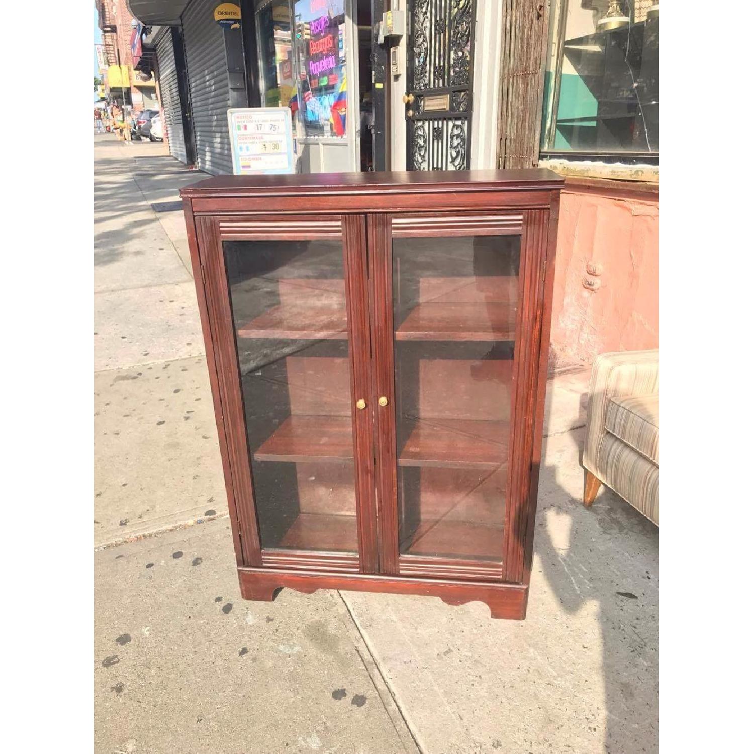 Antique 1940s Mahogany Bookcase/Cabinet - image-1