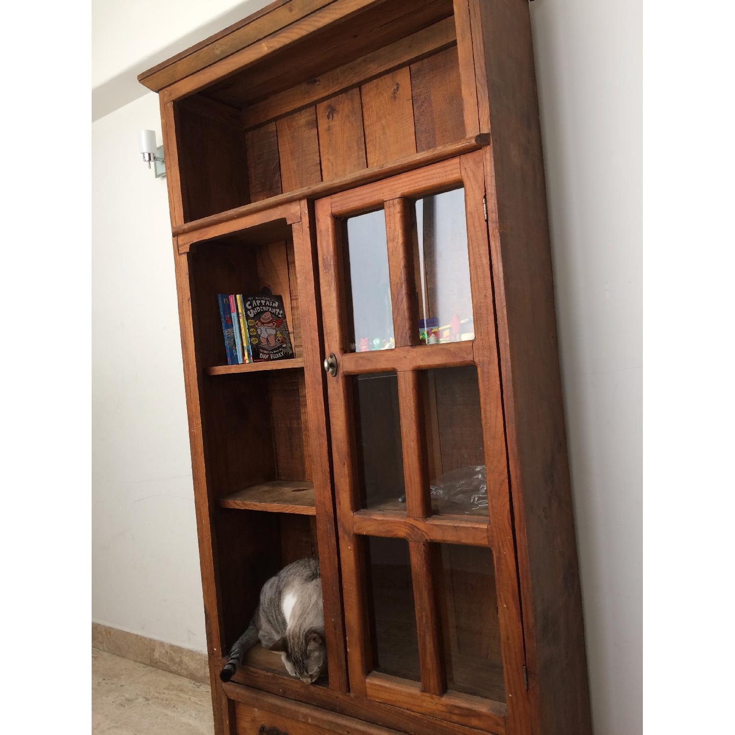 Rustic Wooden Country Bookshelves w/ Drawer - image-2