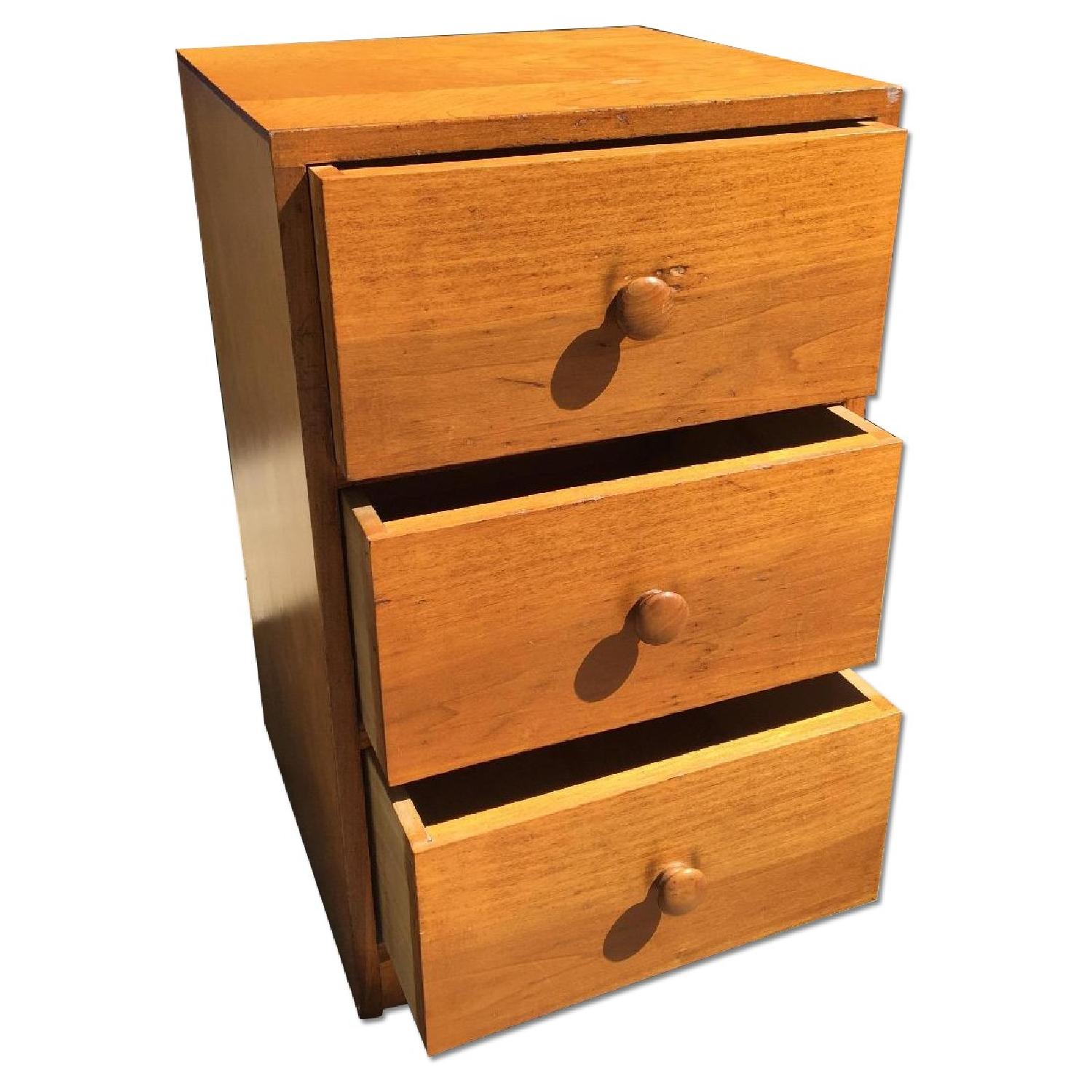 Wood 3 Drawer Nightstand - image-3