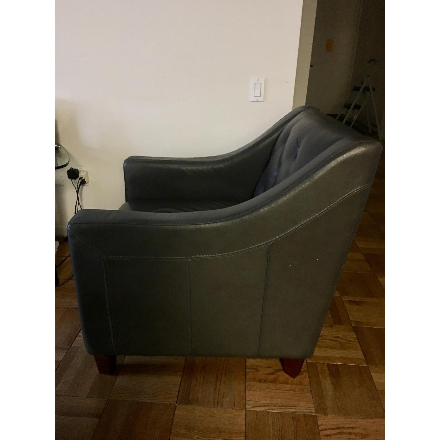Macy's Leather Tufted Accent Chair - image-2