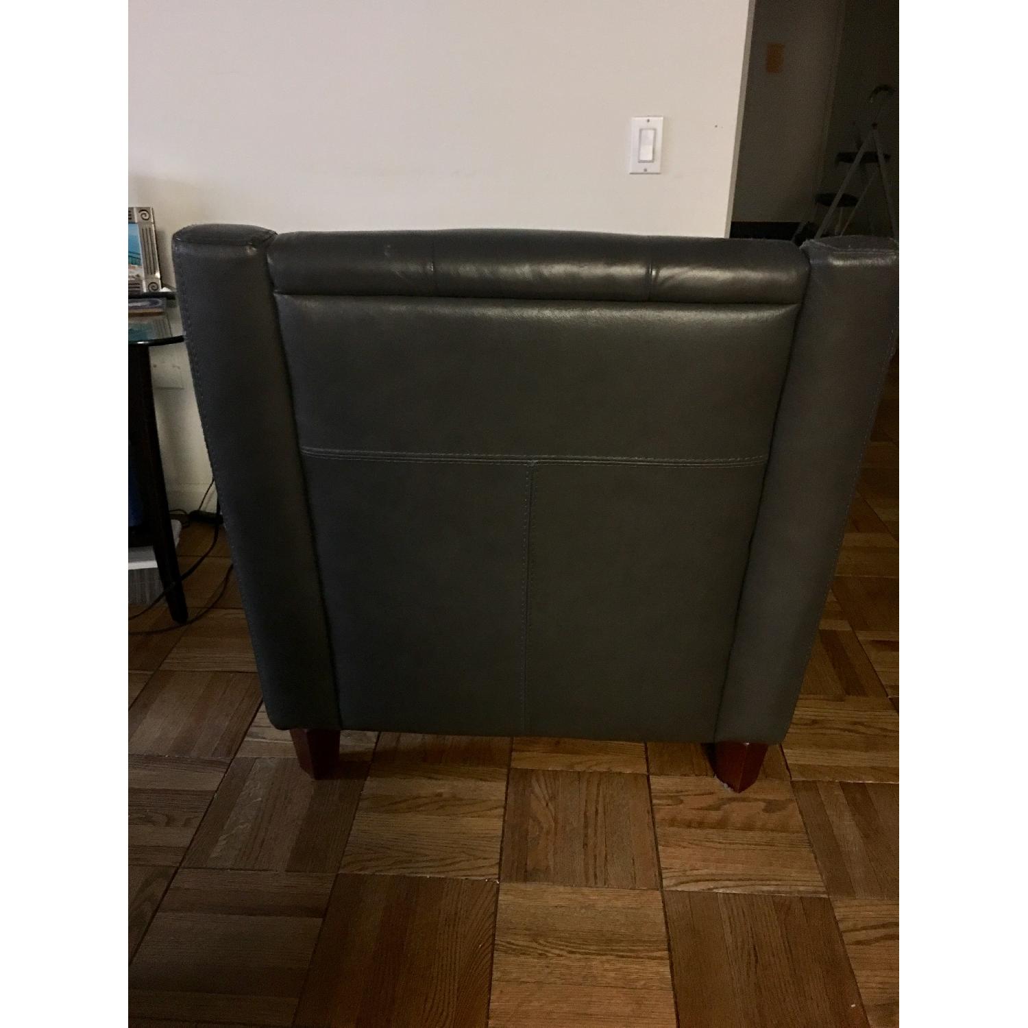 Macy's Leather Tufted Accent Chair - image-3