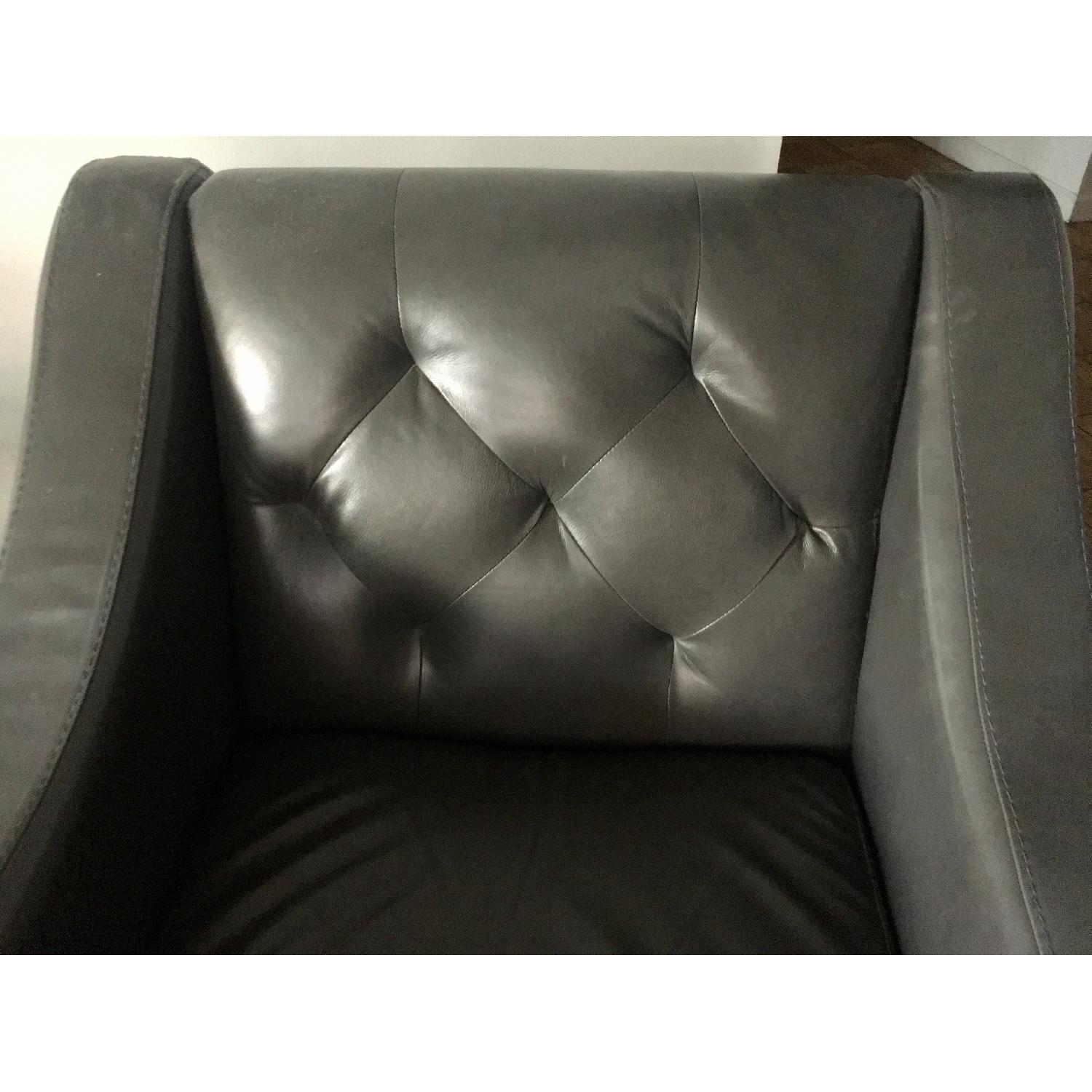 Macy's Leather Tufted Accent Chair - image-4