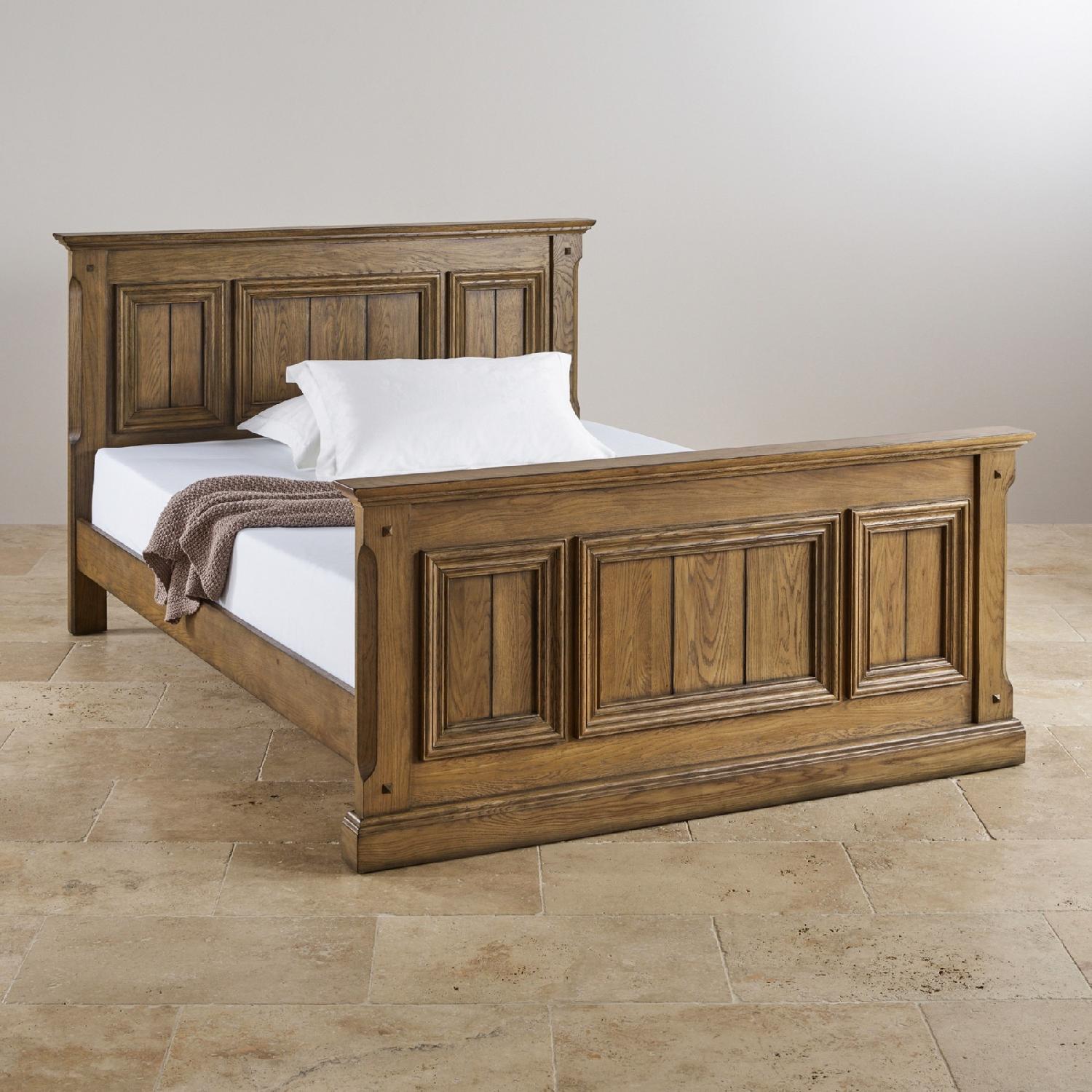 Oak Furniture Land Manor House Vintage Solid Oak Full Size Bed Frame - image-0