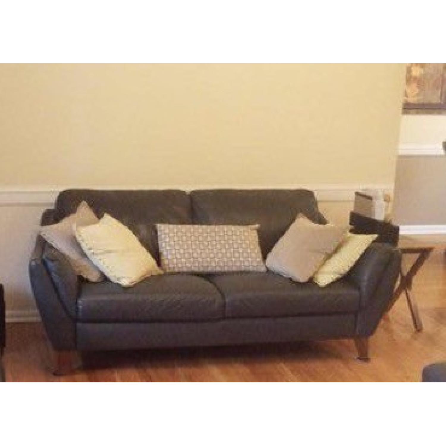 Raymour & Flanigan Leather Sofa Loveseat AptDeco