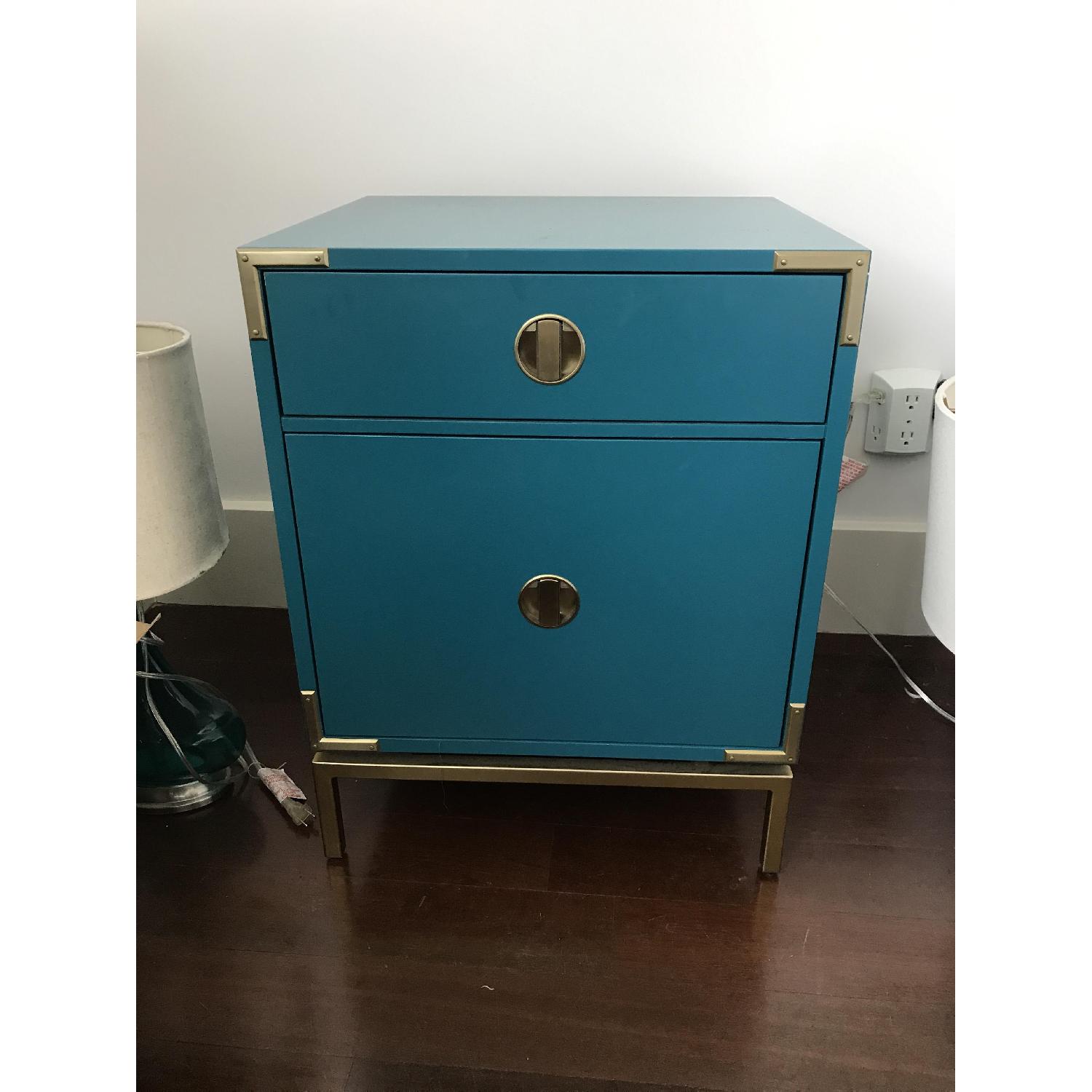 West Elm Modern Turquoise Malone Nightstand - image-1
