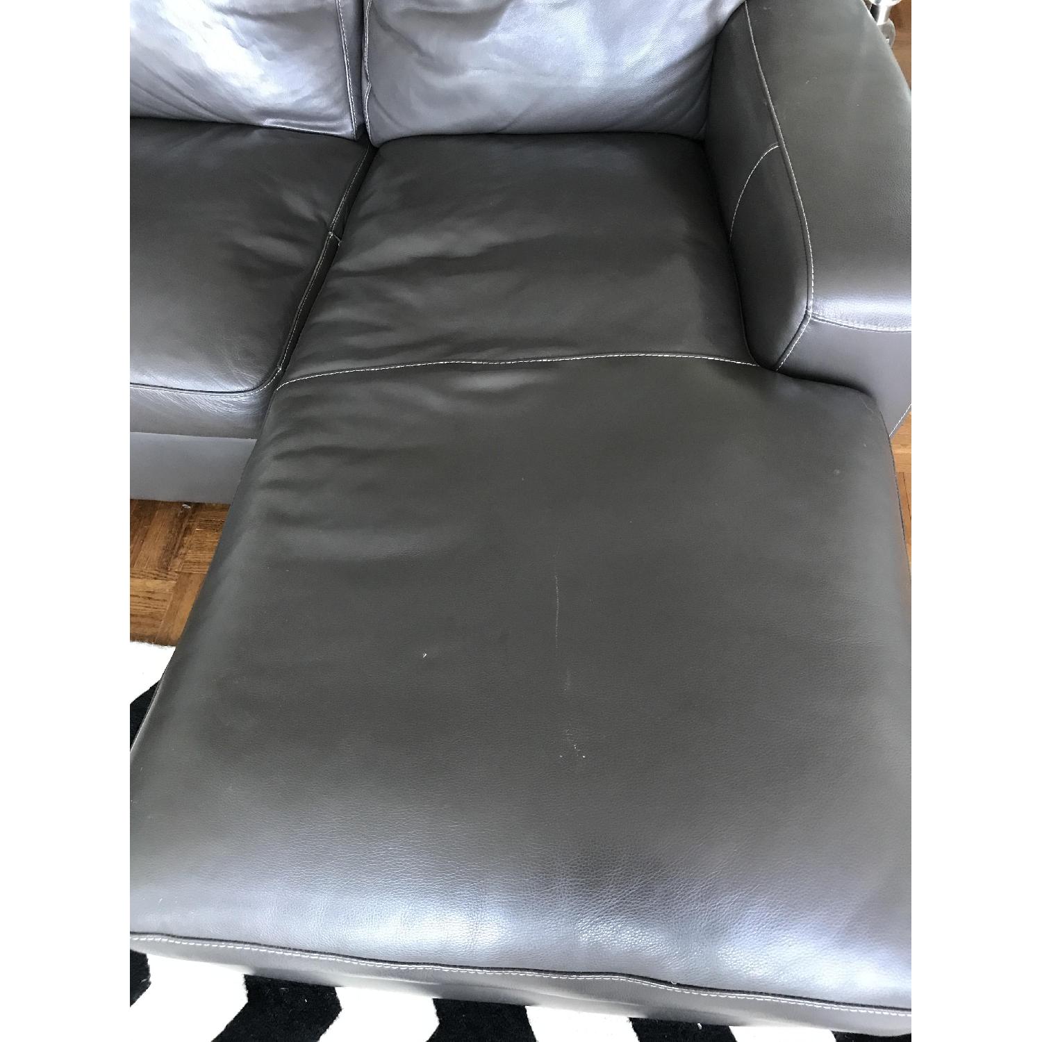 Raymour & Flanigan Bellanest Gray 2-Piece Leather Sectional Sofa - image-3