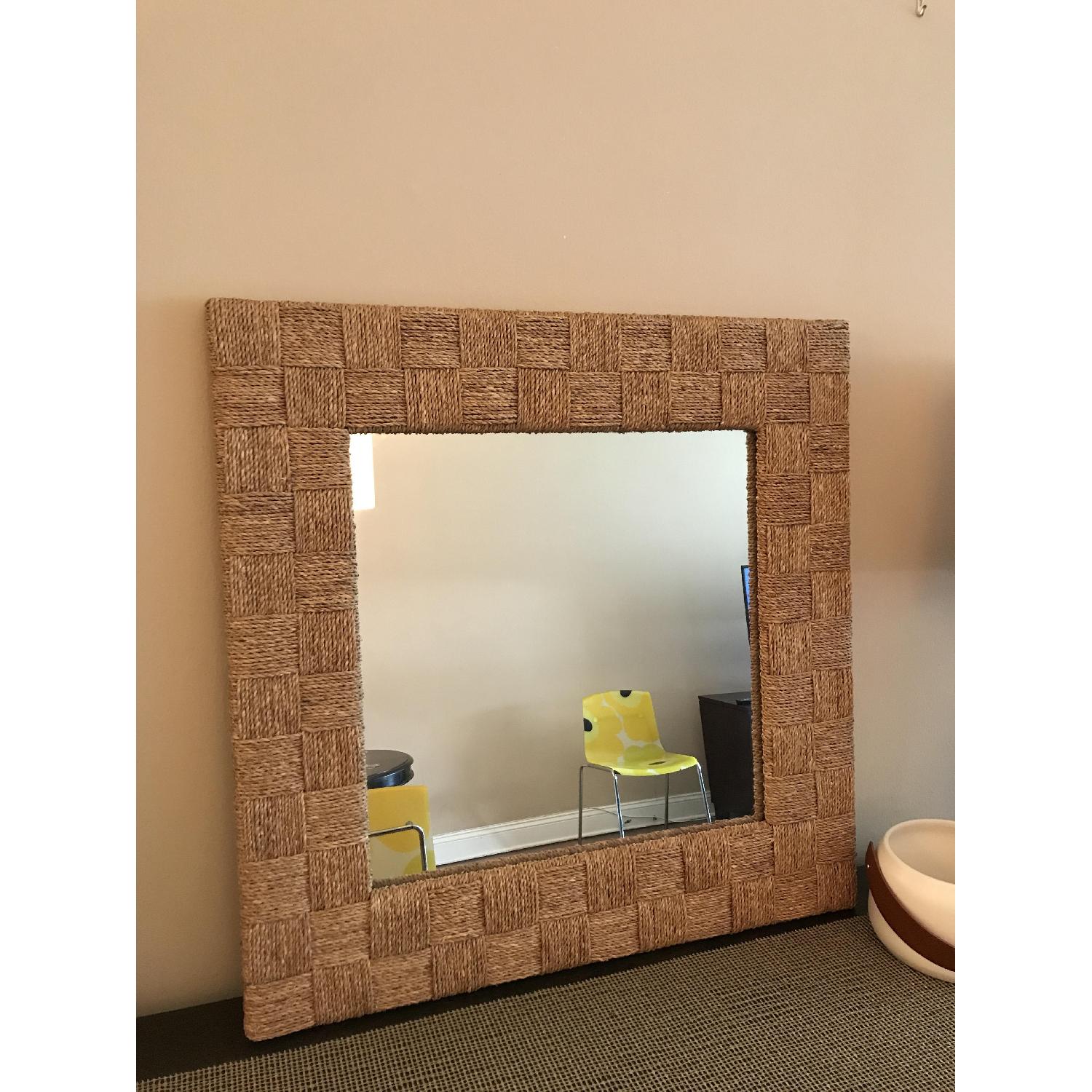 West Elm Wicker Mirror - image-1