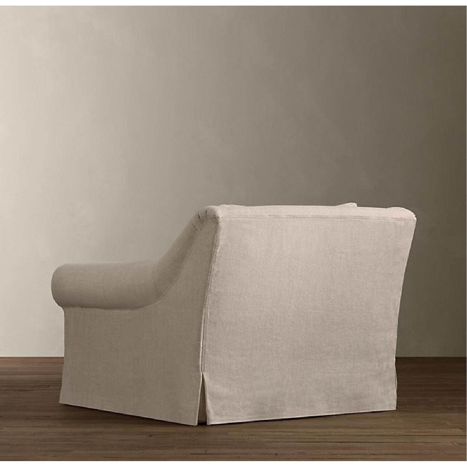Restoration Hardware Belgian Roll Arm Slipcovered Chair - image-5