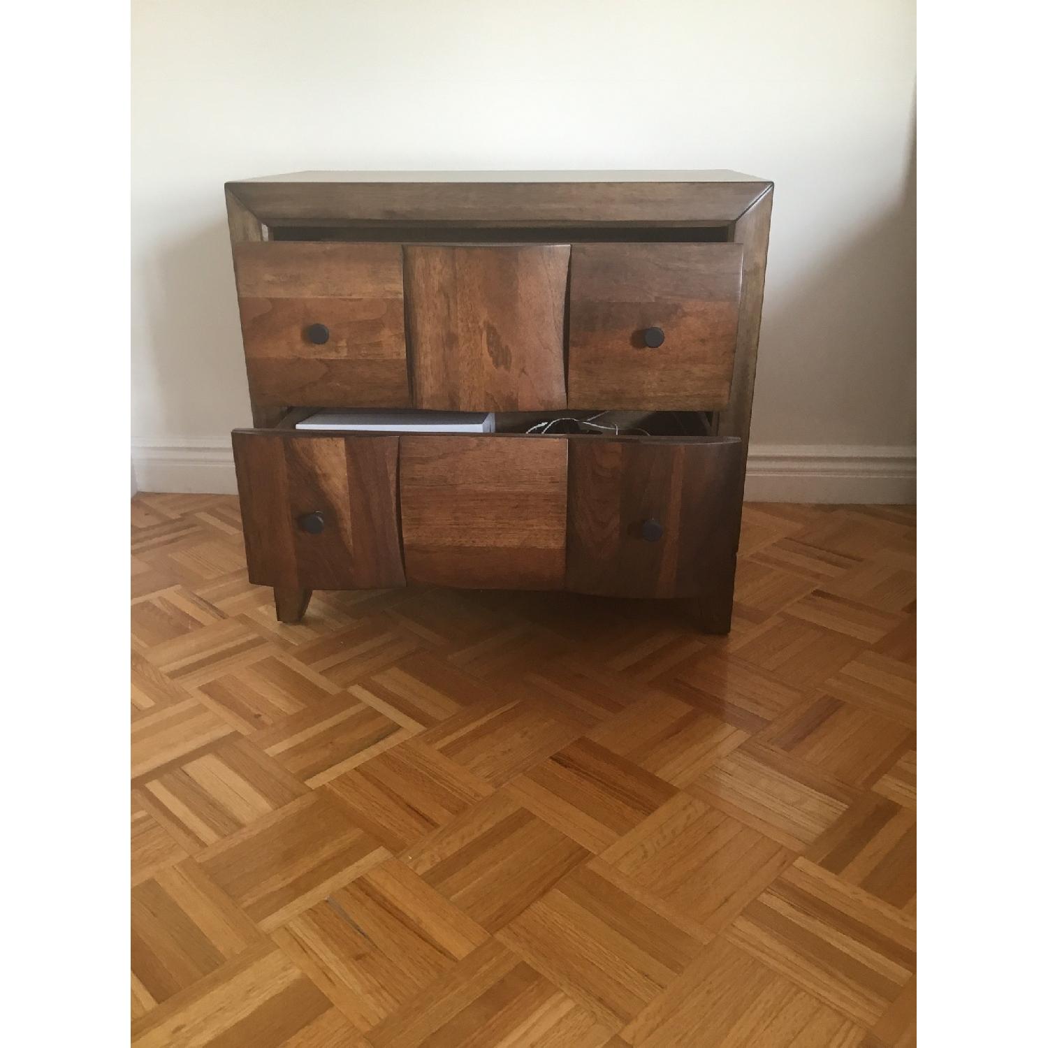 Raymour & Flanigan Light Walnut Nightstand - image-2