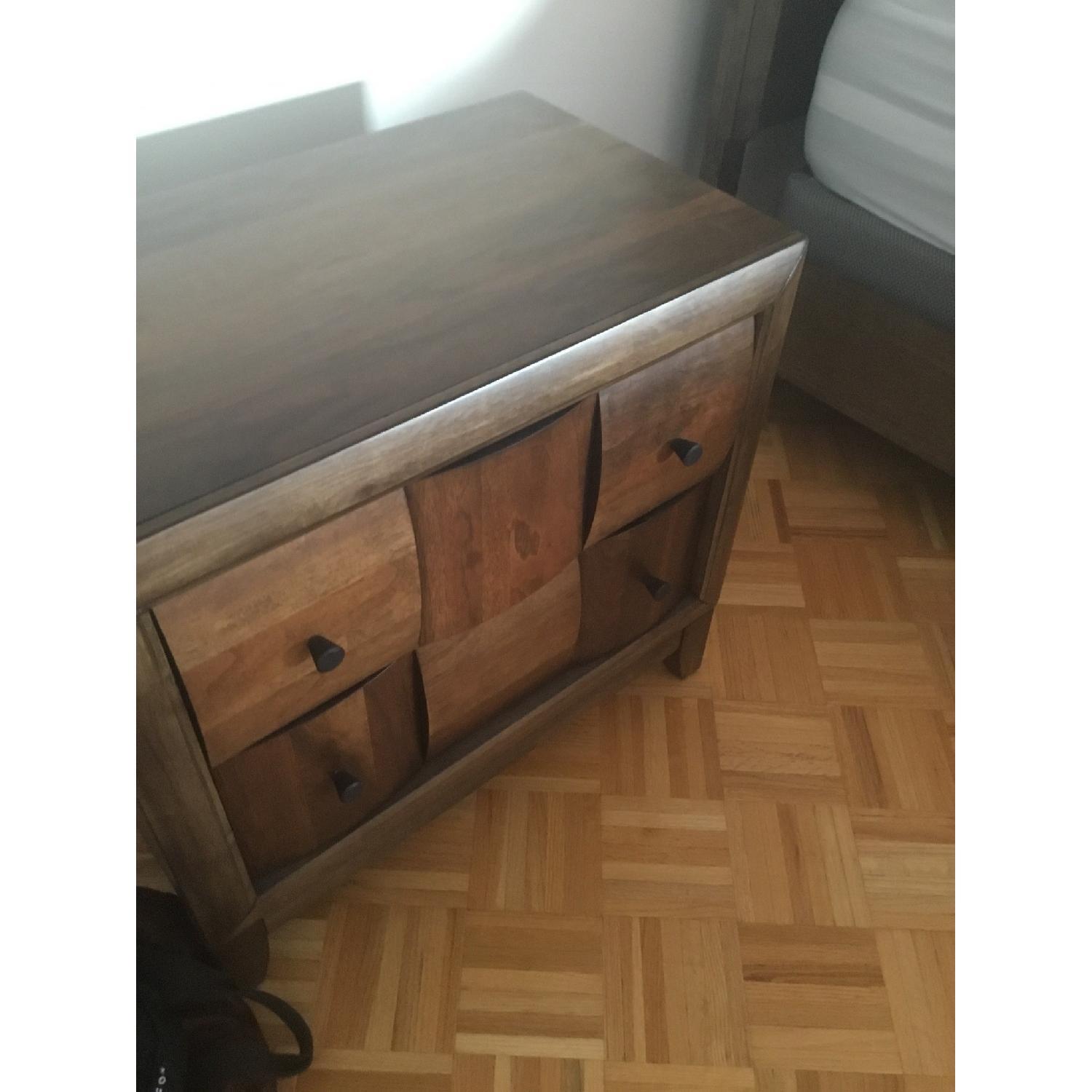 Raymour & Flanigan Light Walnut Nightstand - image-3
