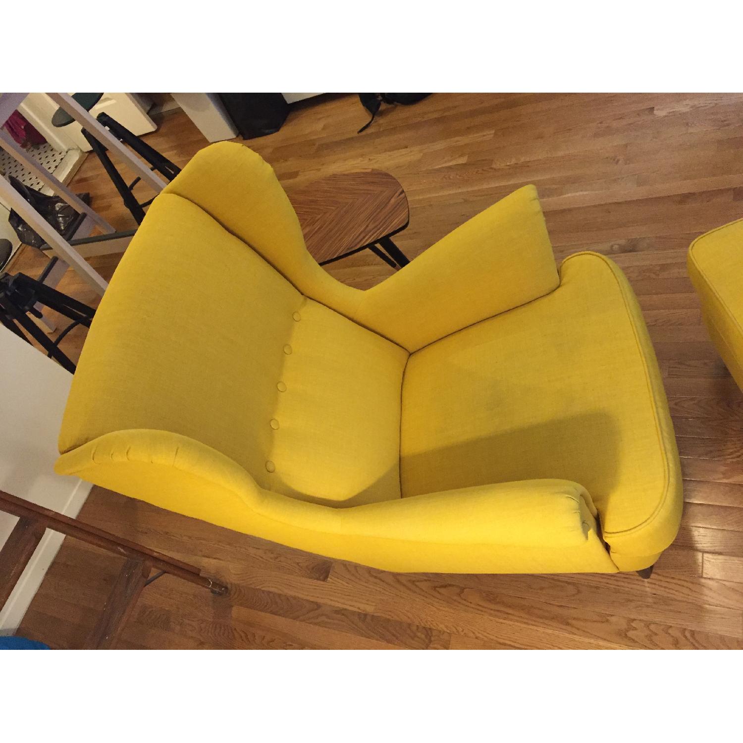 Ikea Strandmon Yellow Armchair & Ottoman - image-6