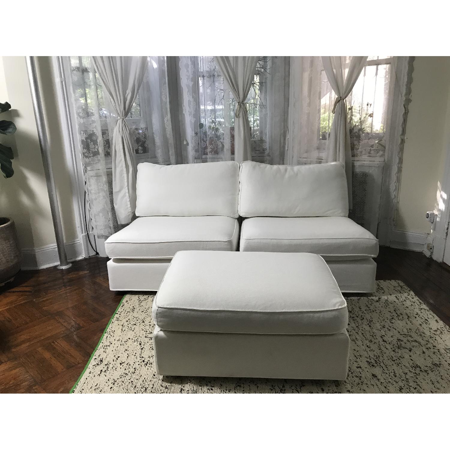 Ikea 2 Piece Sectional Sofa & Ottoman - image-5