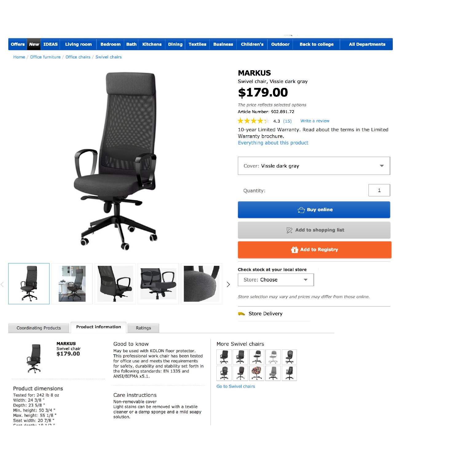 Ikea Markus Swivel Chair - image-1