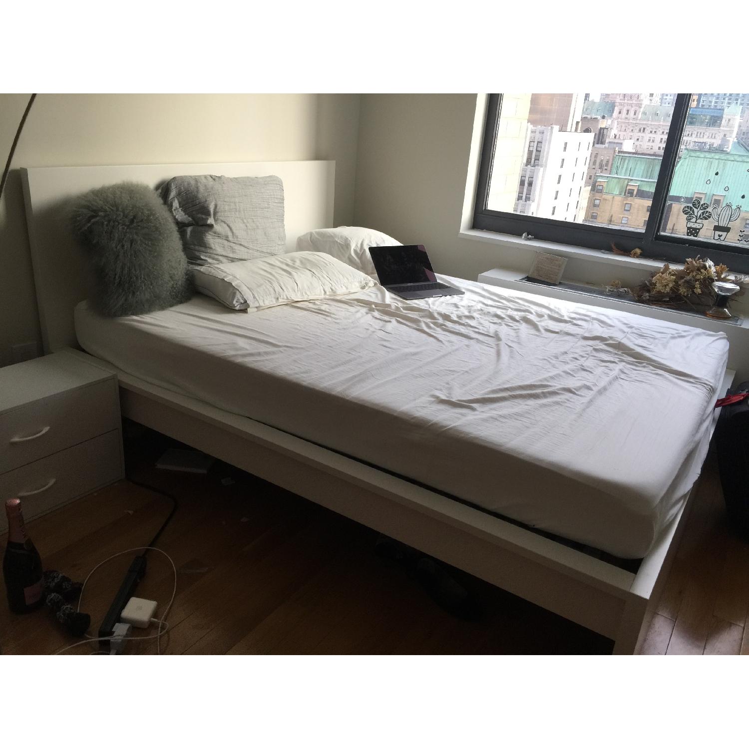 Ikea Brimnes Queen Bed Frame + Nightstand AptDeco