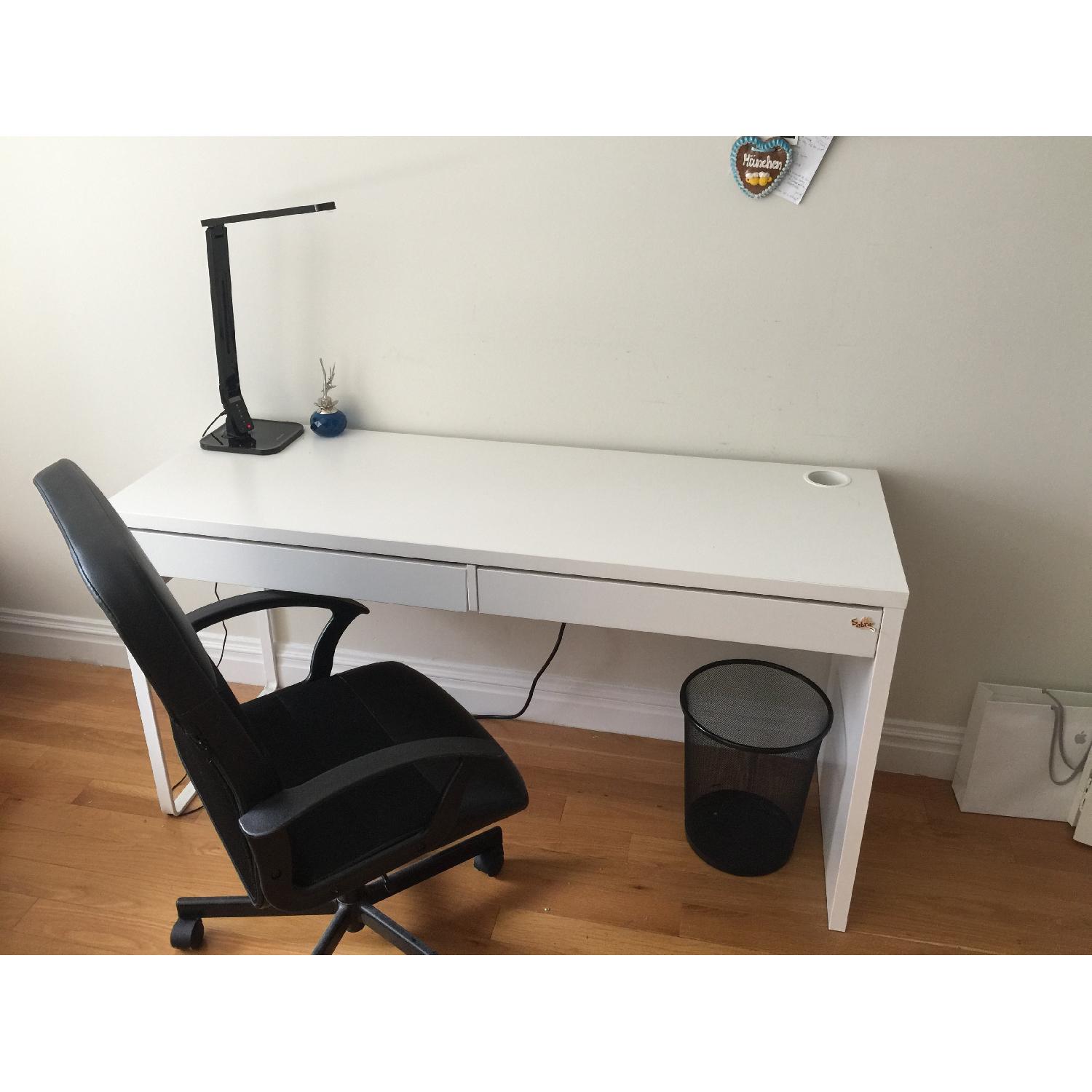 Ikea Micke White Desk Black Renberget Chair AptDeco