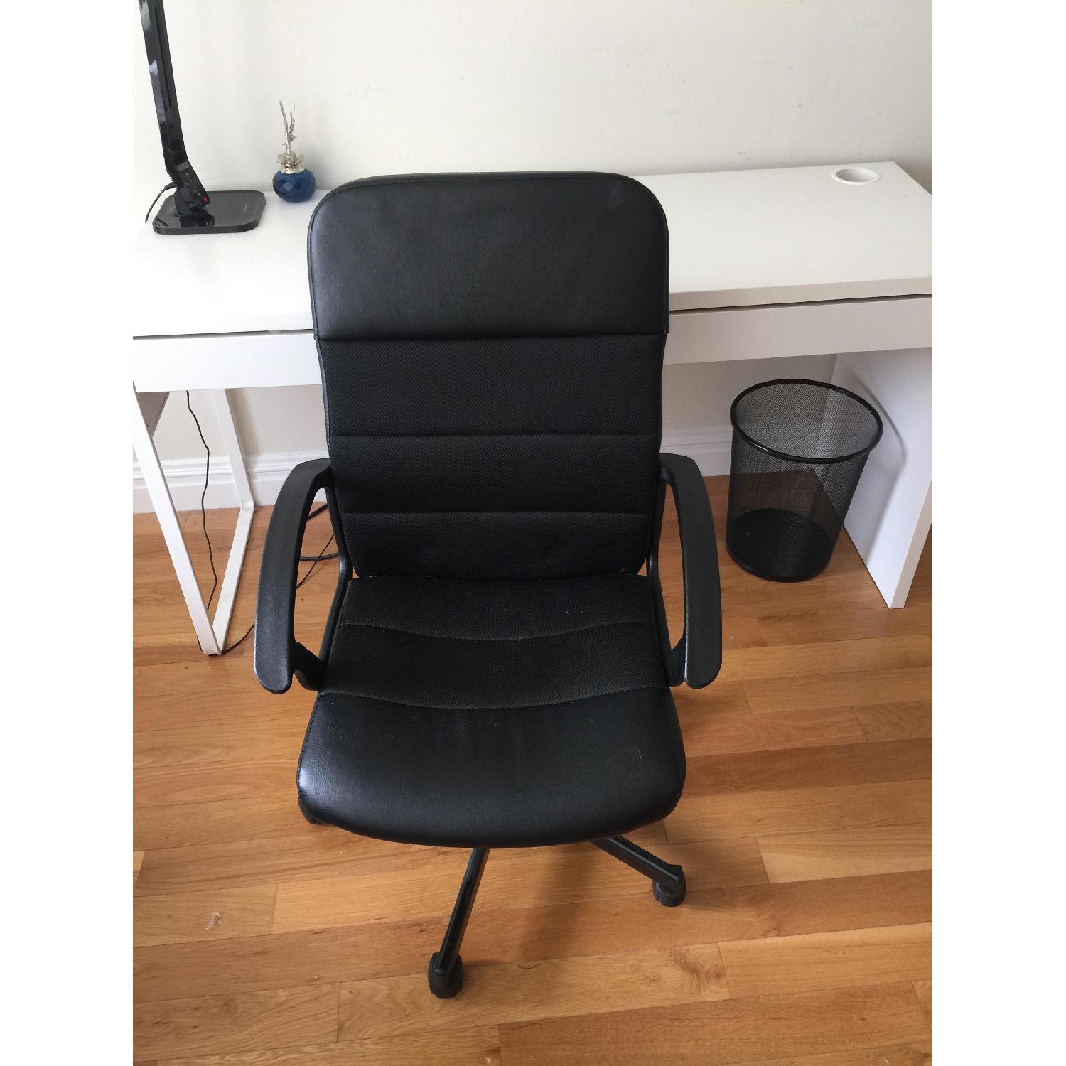 Ikea Micke White Desk + Black Renberget Chair - image-4