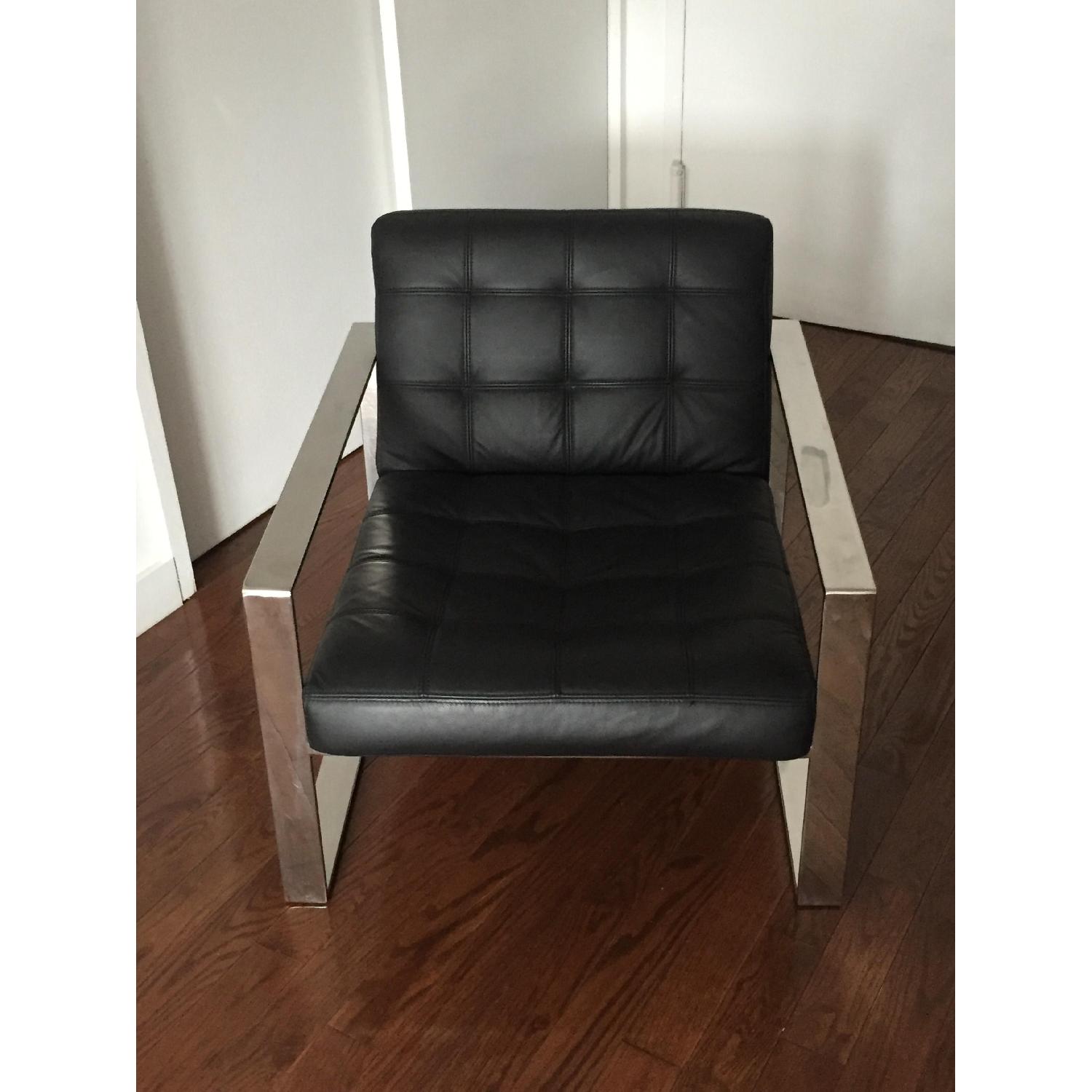 Modani Tufted Leather Lounge Chair - image-1