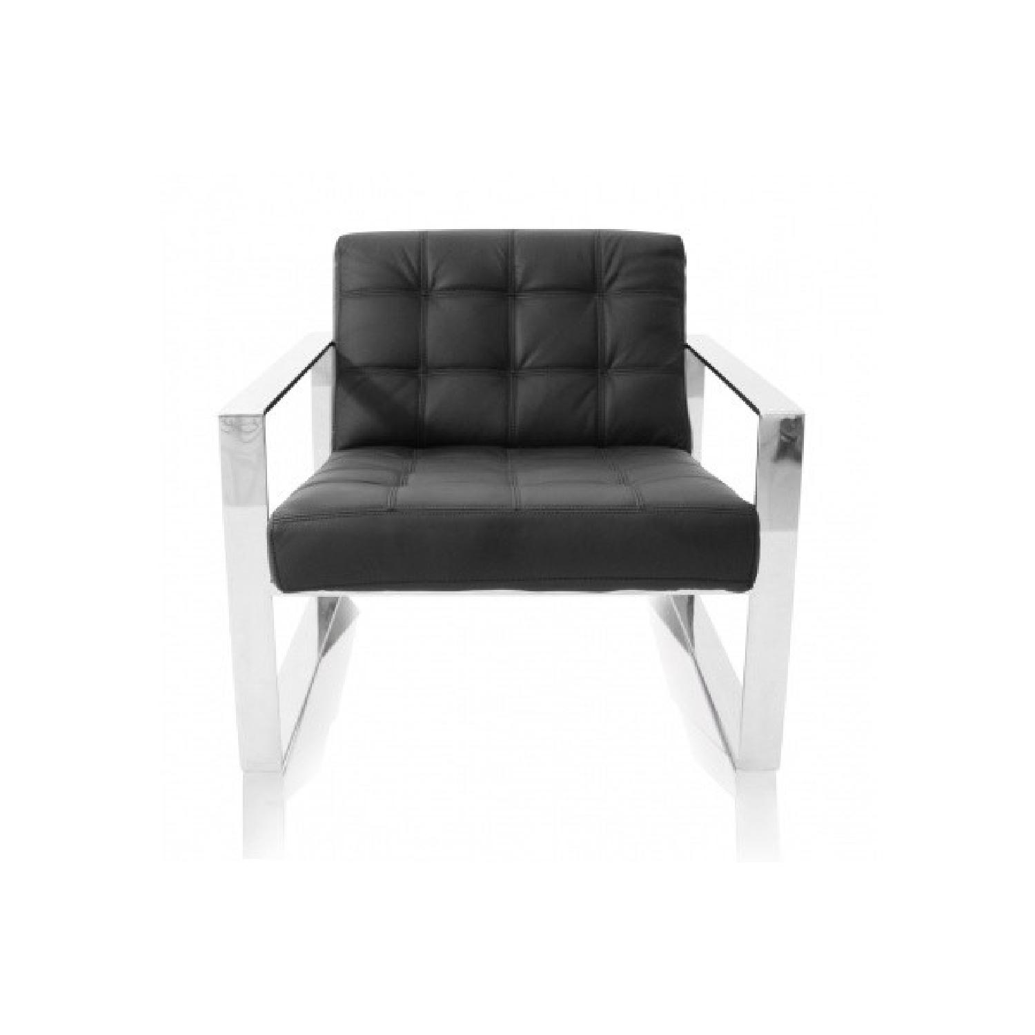 Modani Tufted Leather Lounge Chair - image-0