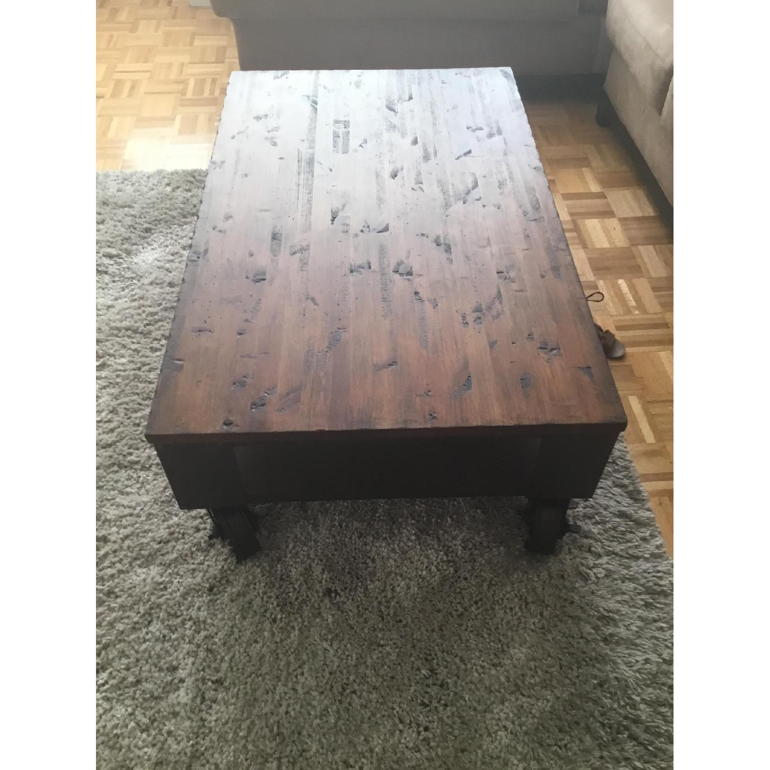 Raymour & Flanigan Pine Coffee Table - image-1