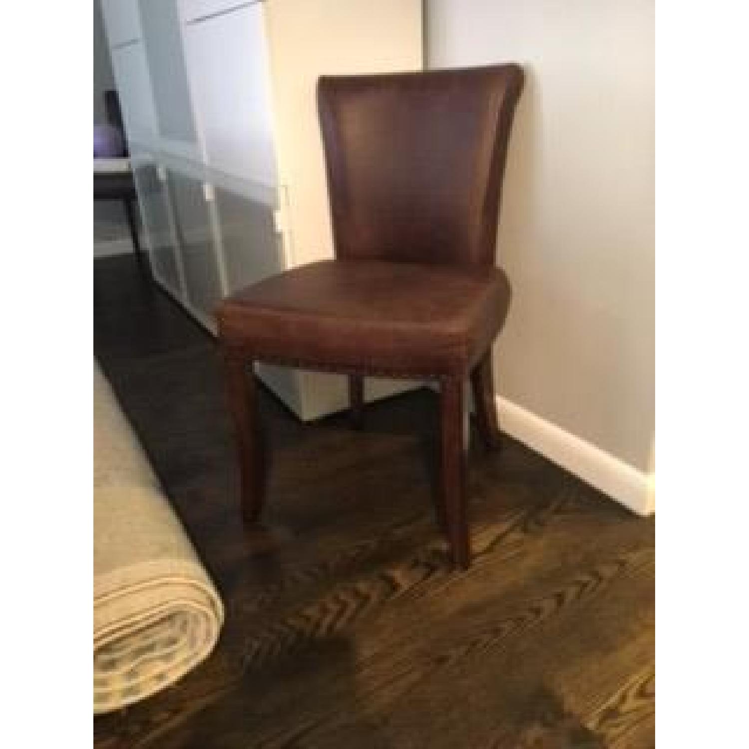 Pottery Barn Spencer Leather Side Chair - image-1