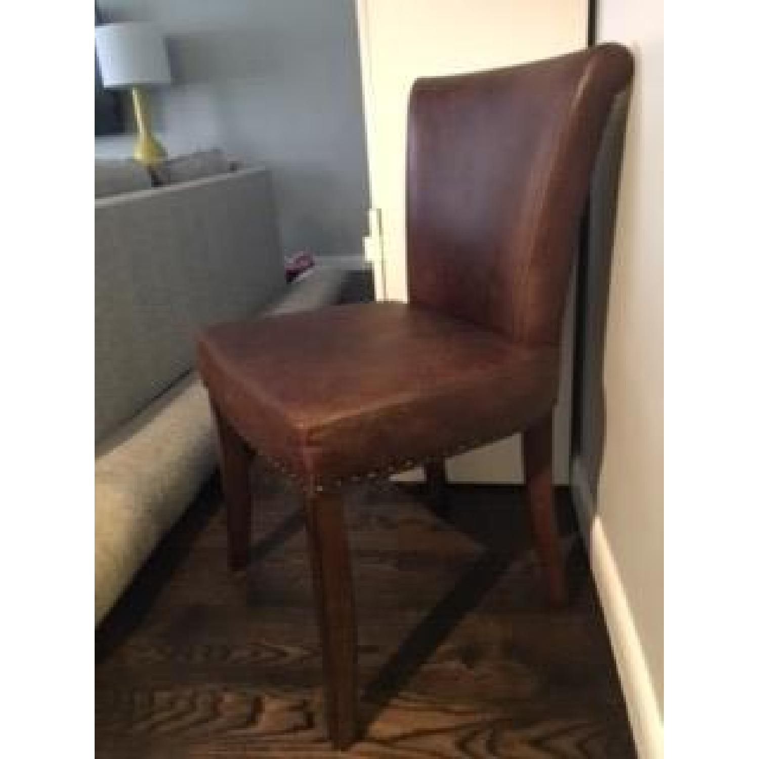 Pottery Barn Spencer Leather Side Chair - image-2