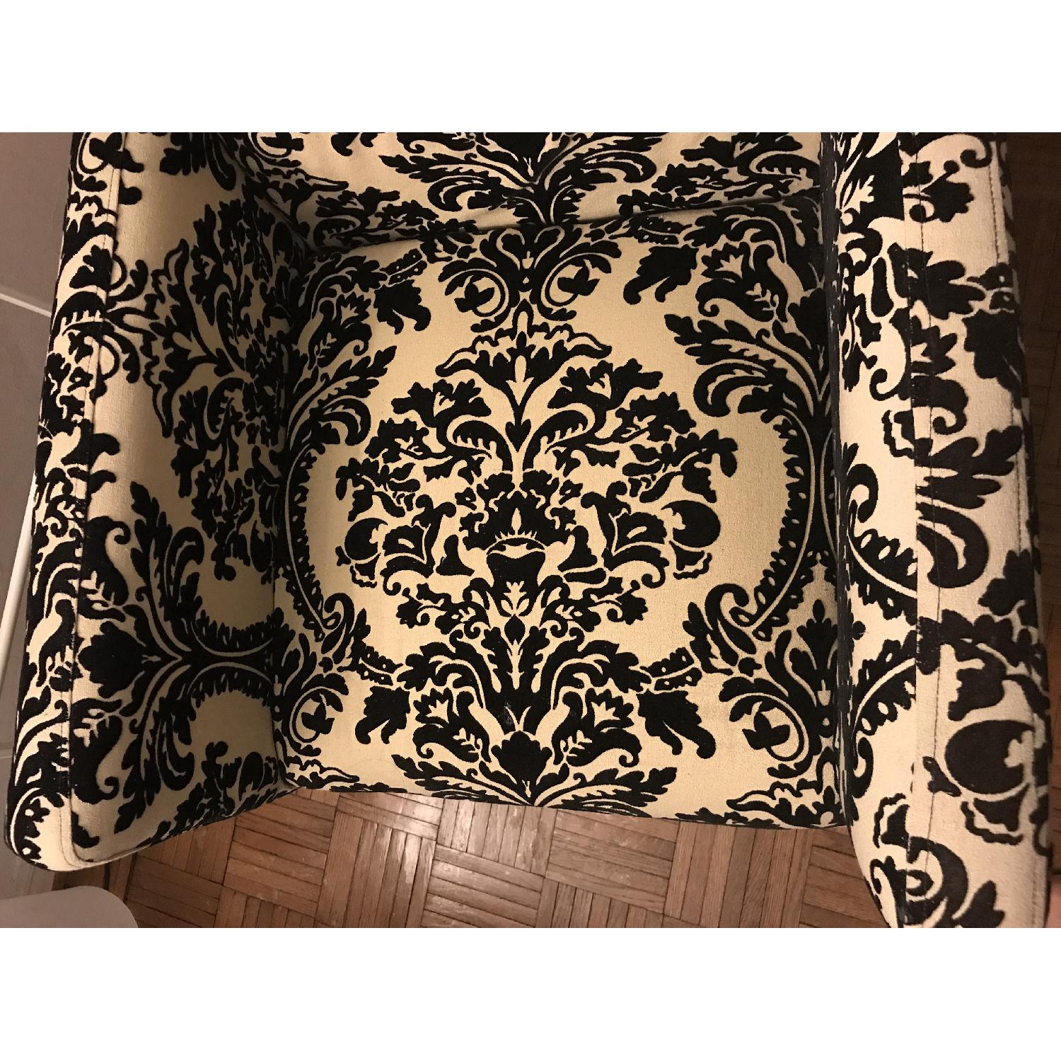 Black Flocked Damask Accent Chair - image-4