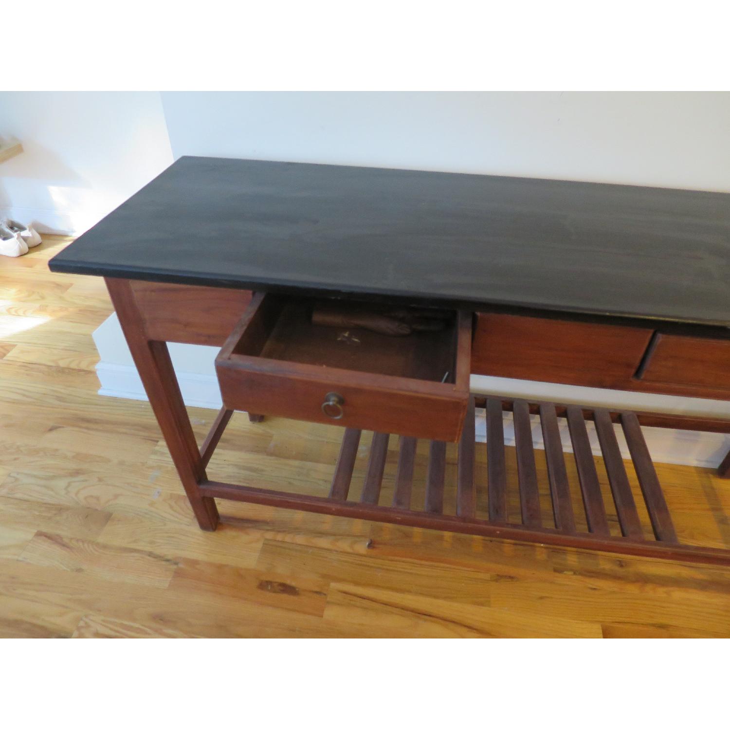 Nadeau Furniture Wooden Console/Table w/ Black Top & 2 Drawers - image-2