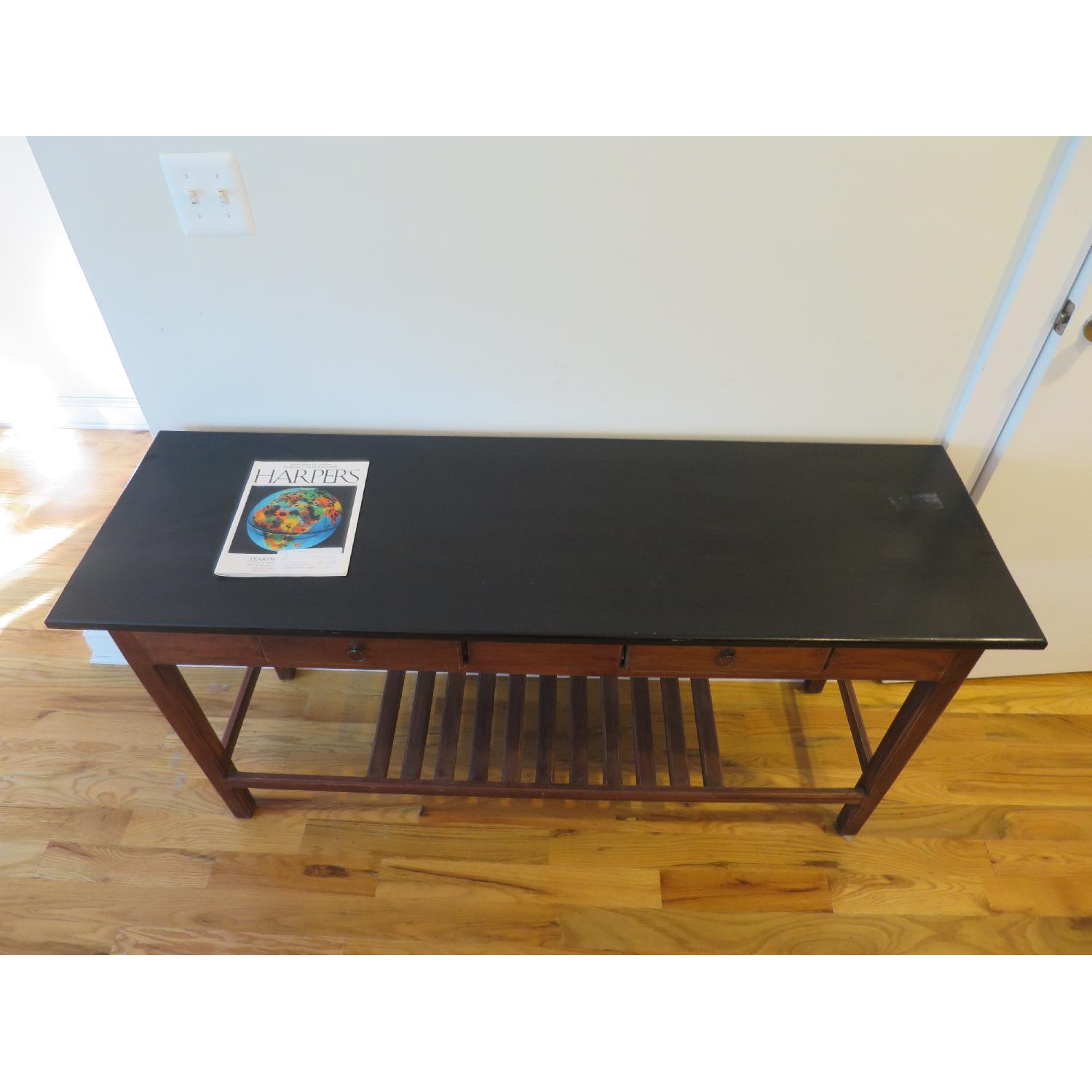Nadeau Furniture Wooden Console/Table w/ Black Top & 2 Drawers - image-3