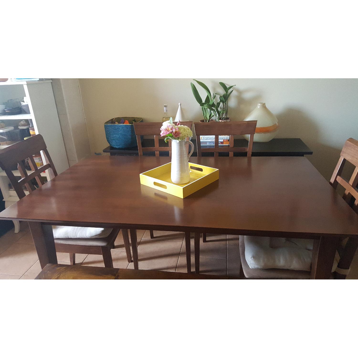 Wood Dining Table w/ 4 Chairs - image-1