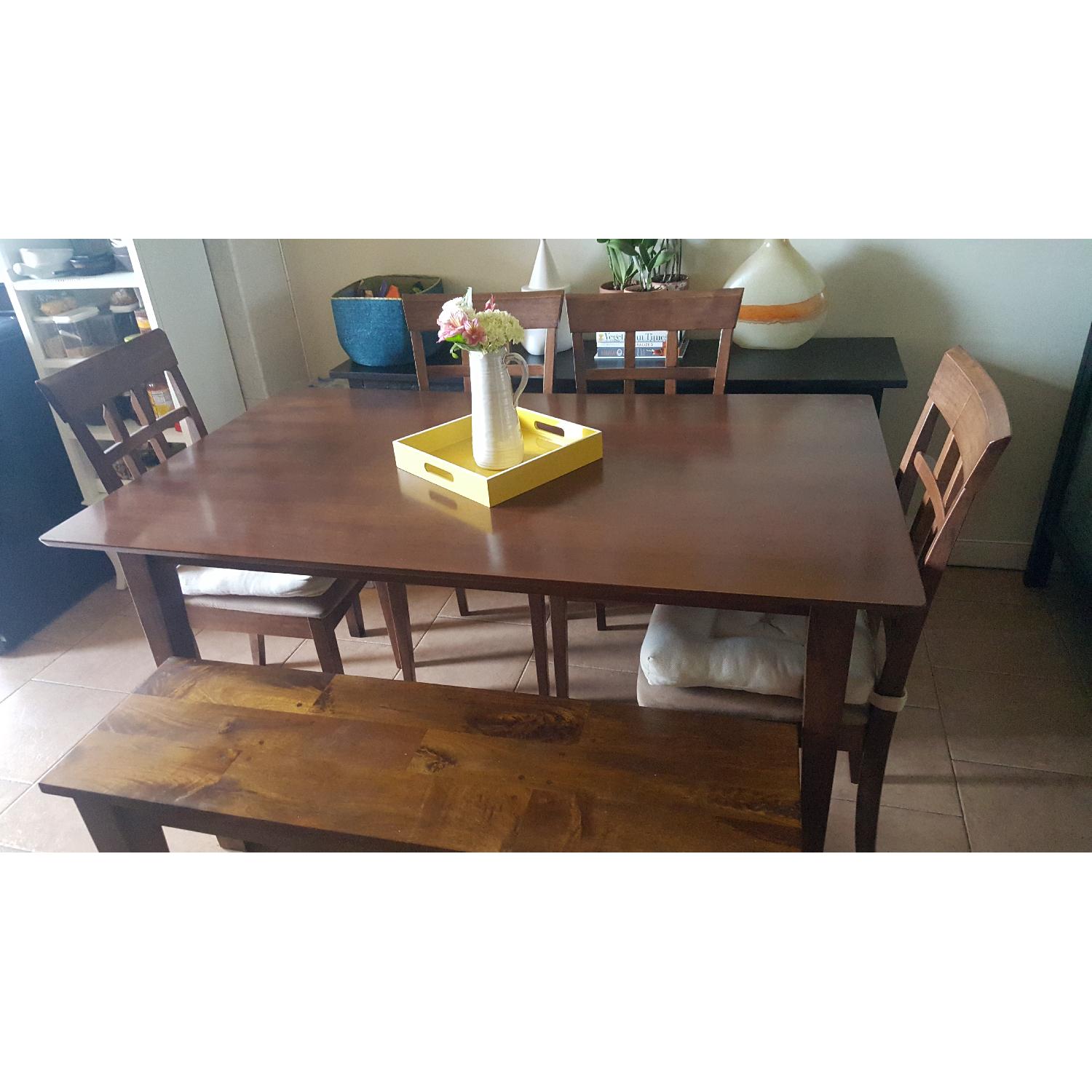 Wood Dining Table w/ 4 Chairs - image-4