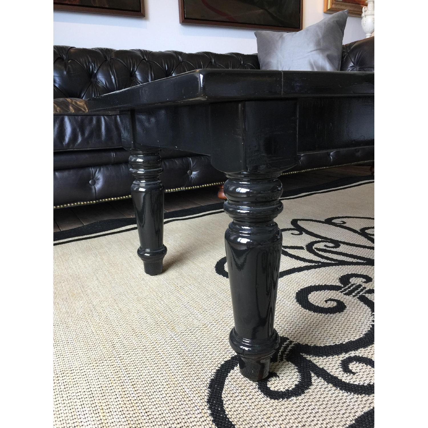 Crate & Barrel Heavy Wood Turned Leg Coffee Table - image-3