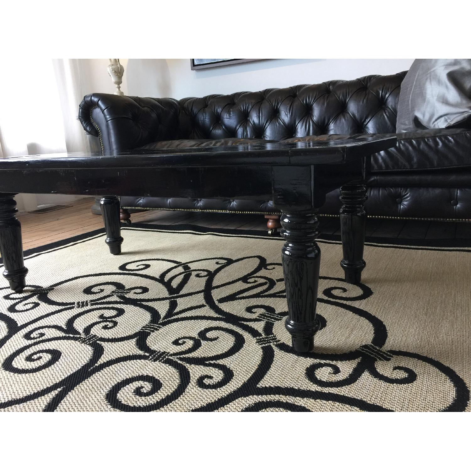 Crate & Barrel Heavy Wood Turned Leg Coffee Table - Thumbnail 3