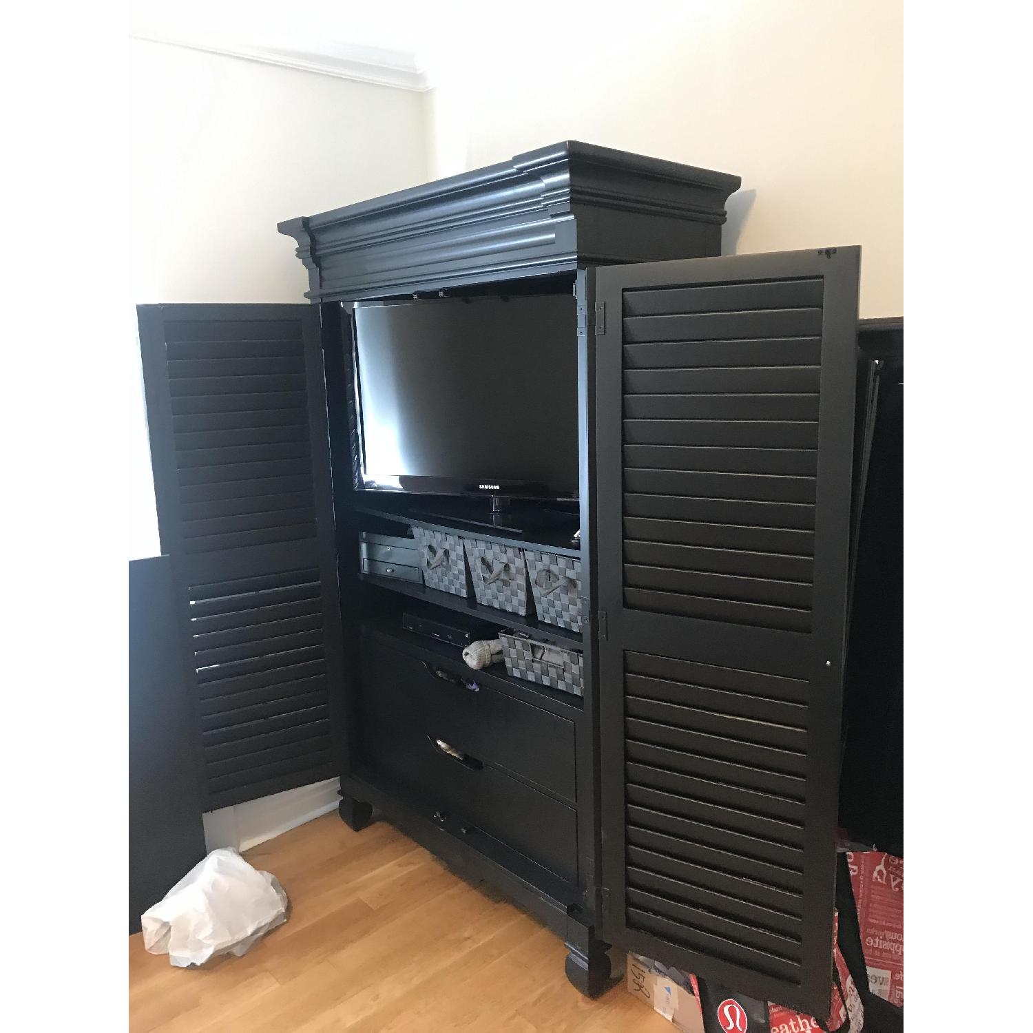Plantation Cove Wood Black Armoire - image-3