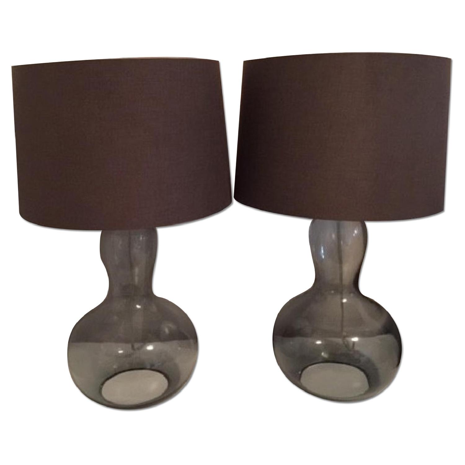 West Elm Gourd Lamps in Charcoal - image-0