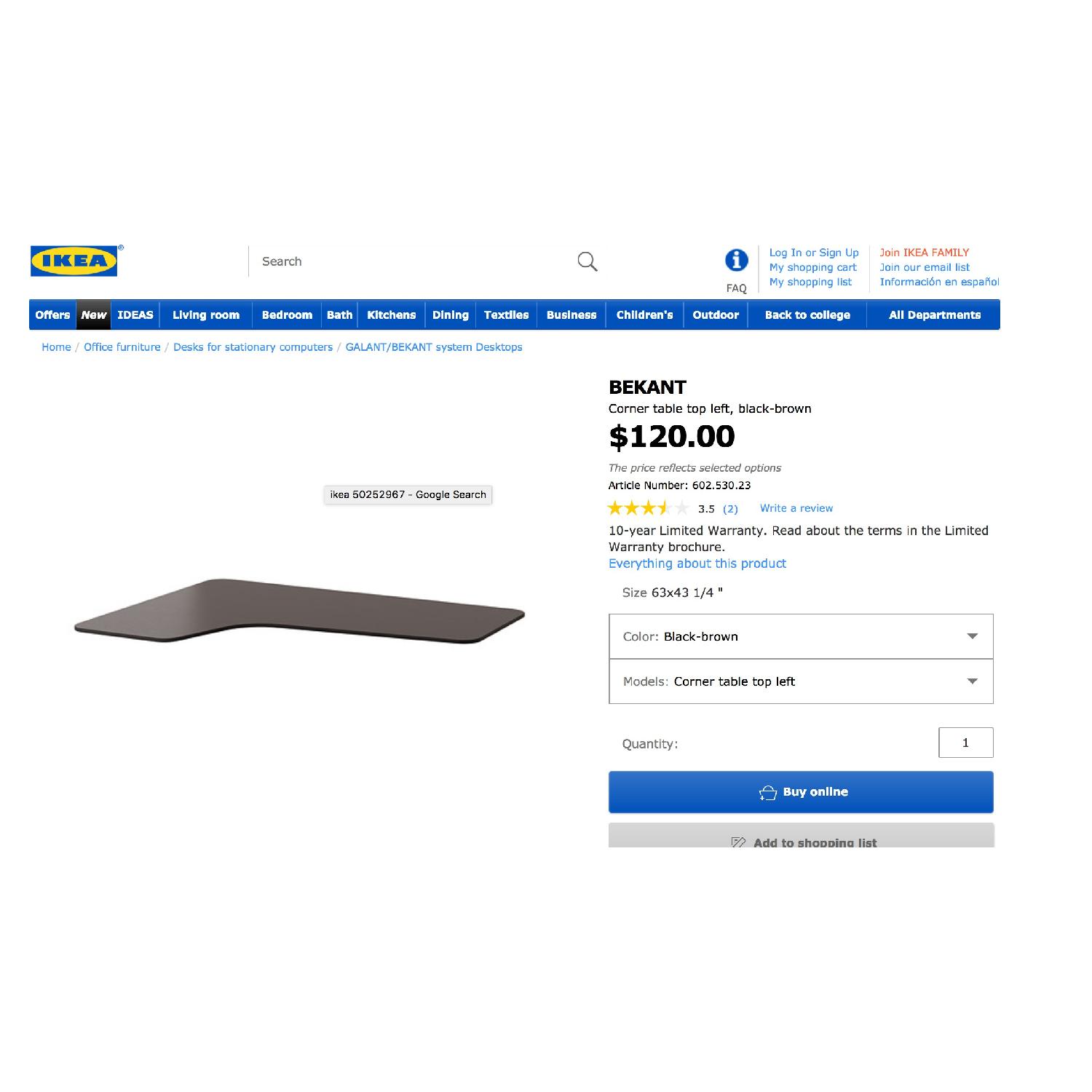 Ikea Bekant L Shape Corner Desk - image-3