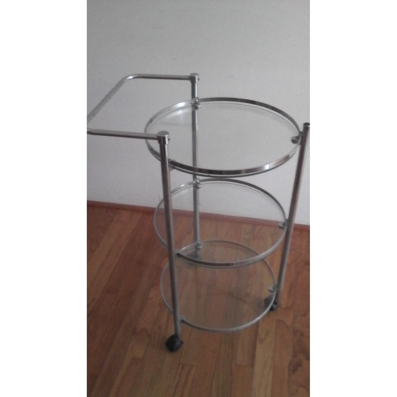 Glass 3-Tiered Round Bar Cart - image-2