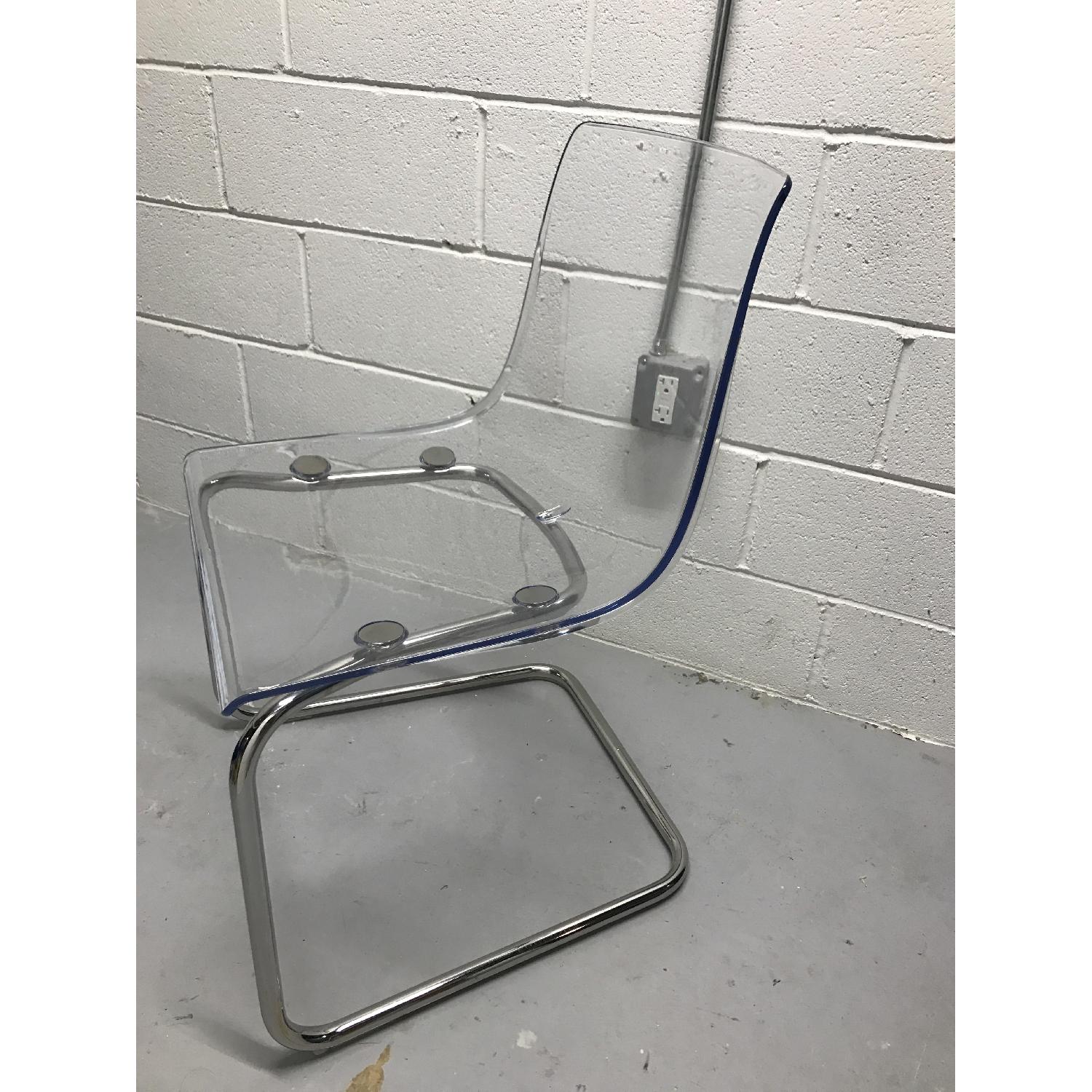 Ikea Tobias Chrome Plated Acrylic/Clear Chair - image-1