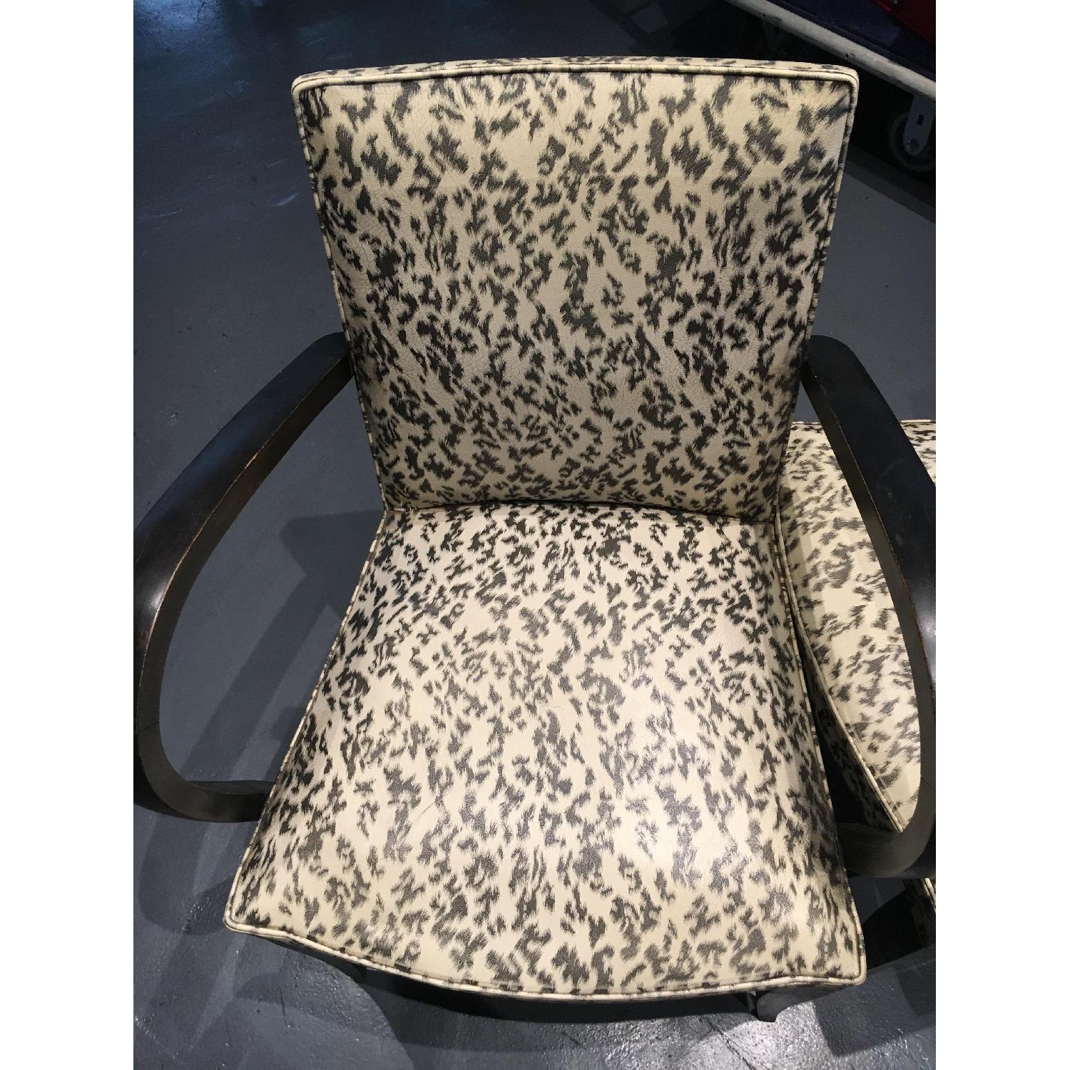 Handmade Art Deco Studded Black White Print Chairs - image-1