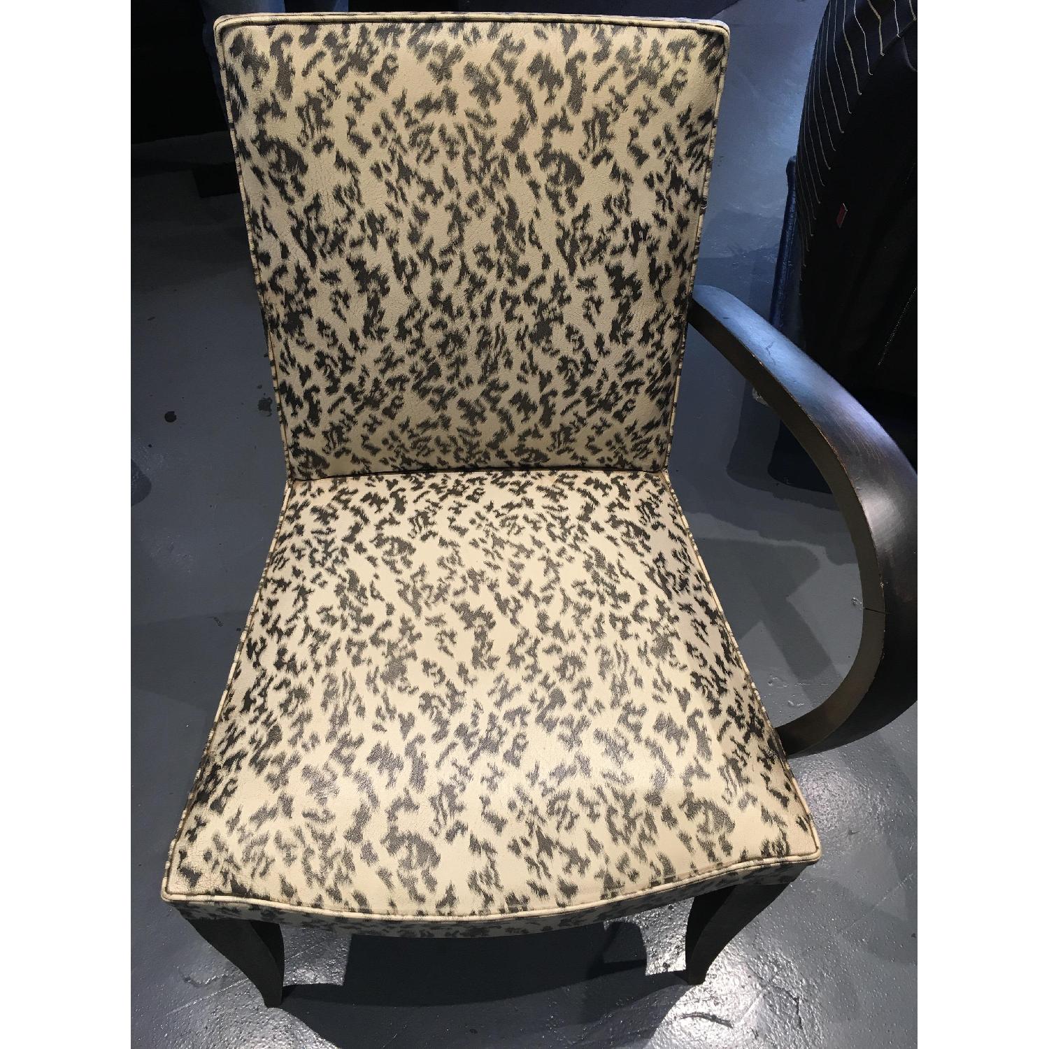 Handmade Art Deco Studded Black White Print Chairs - image-2