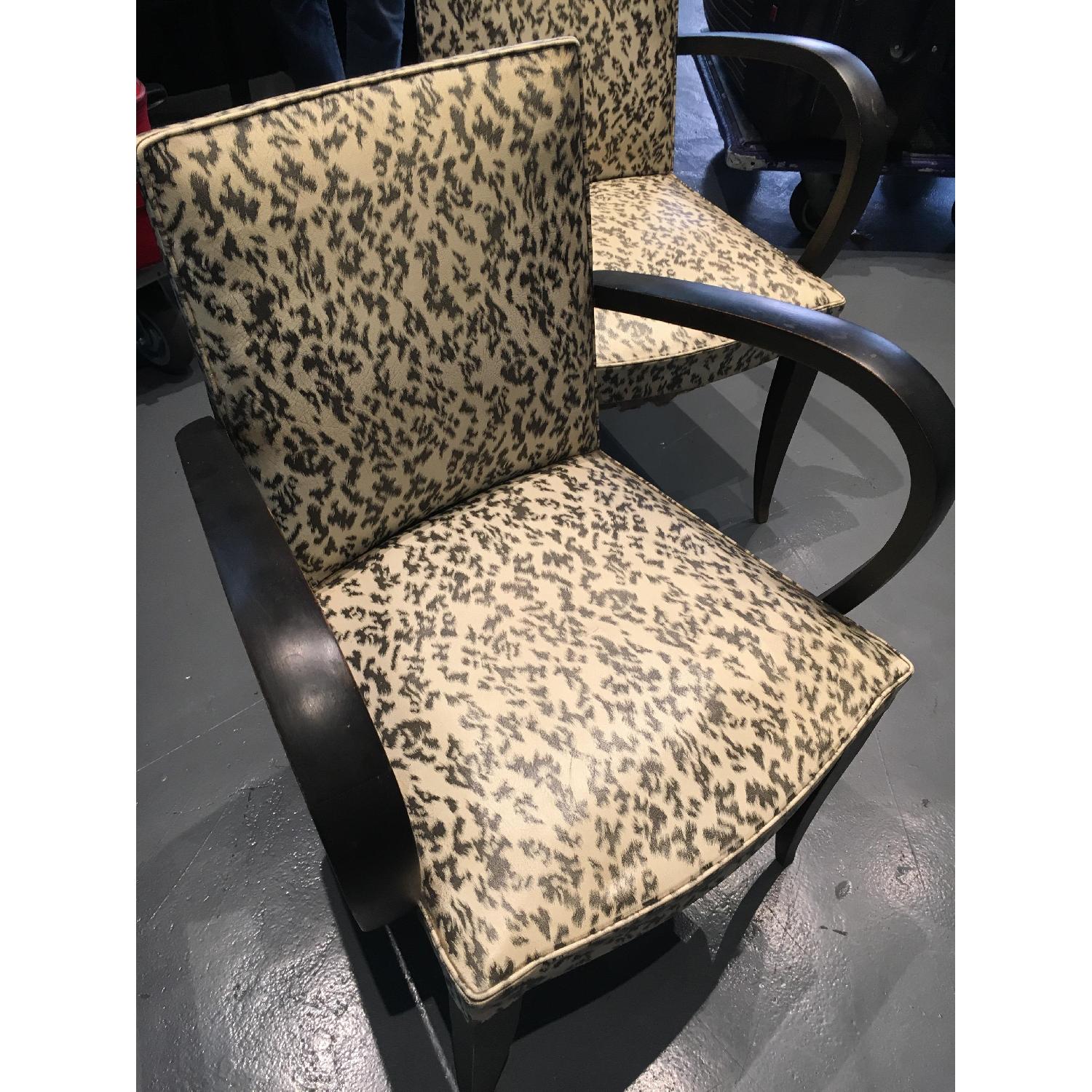 Handmade Art Deco Studded Black White Print Chairs - image-4