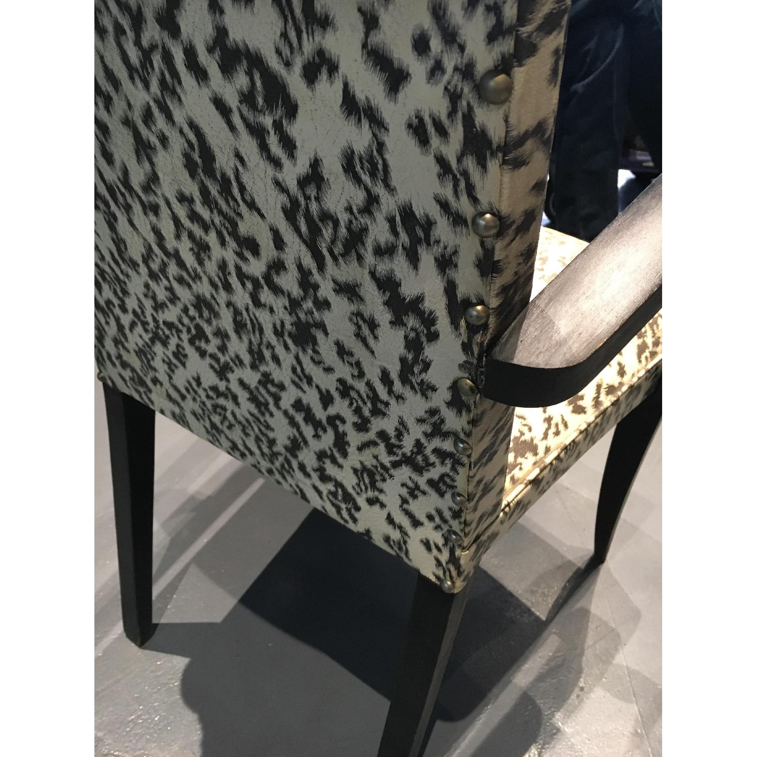 Handmade Art Deco Studded Black White Print Chairs - image-7
