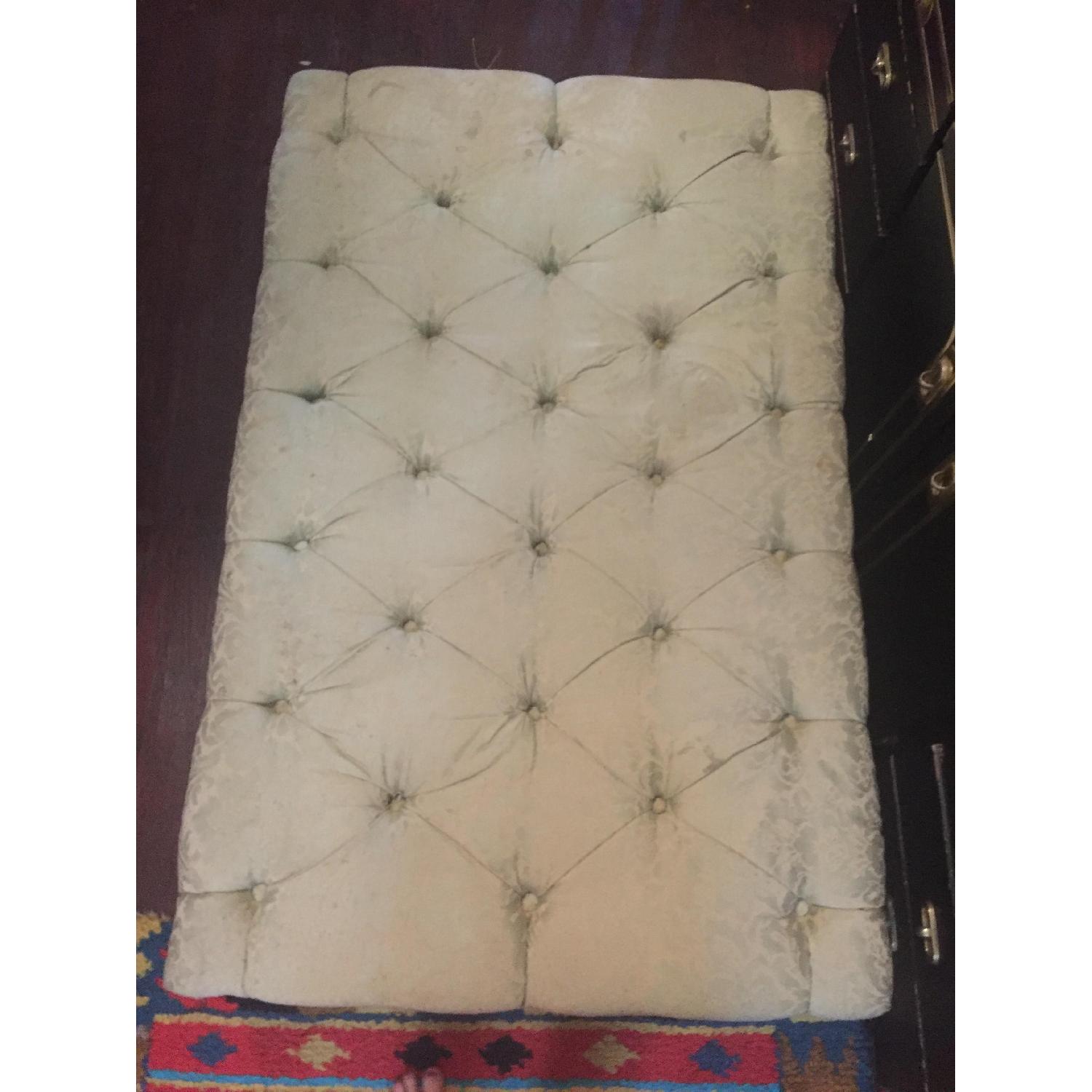 Mint Green Brocade Ottoman - image-3
