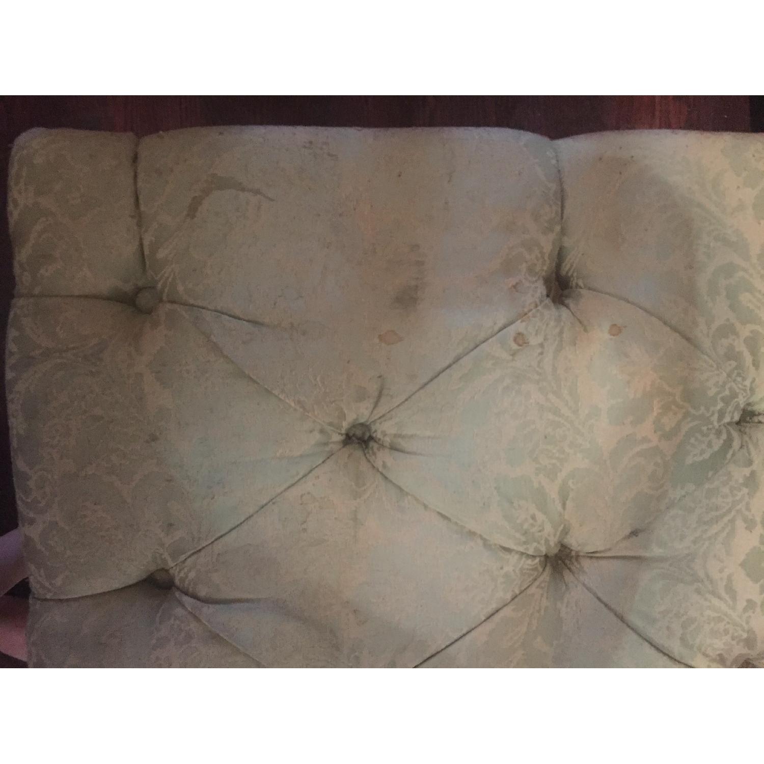 Mint Green Brocade Ottoman - image-4